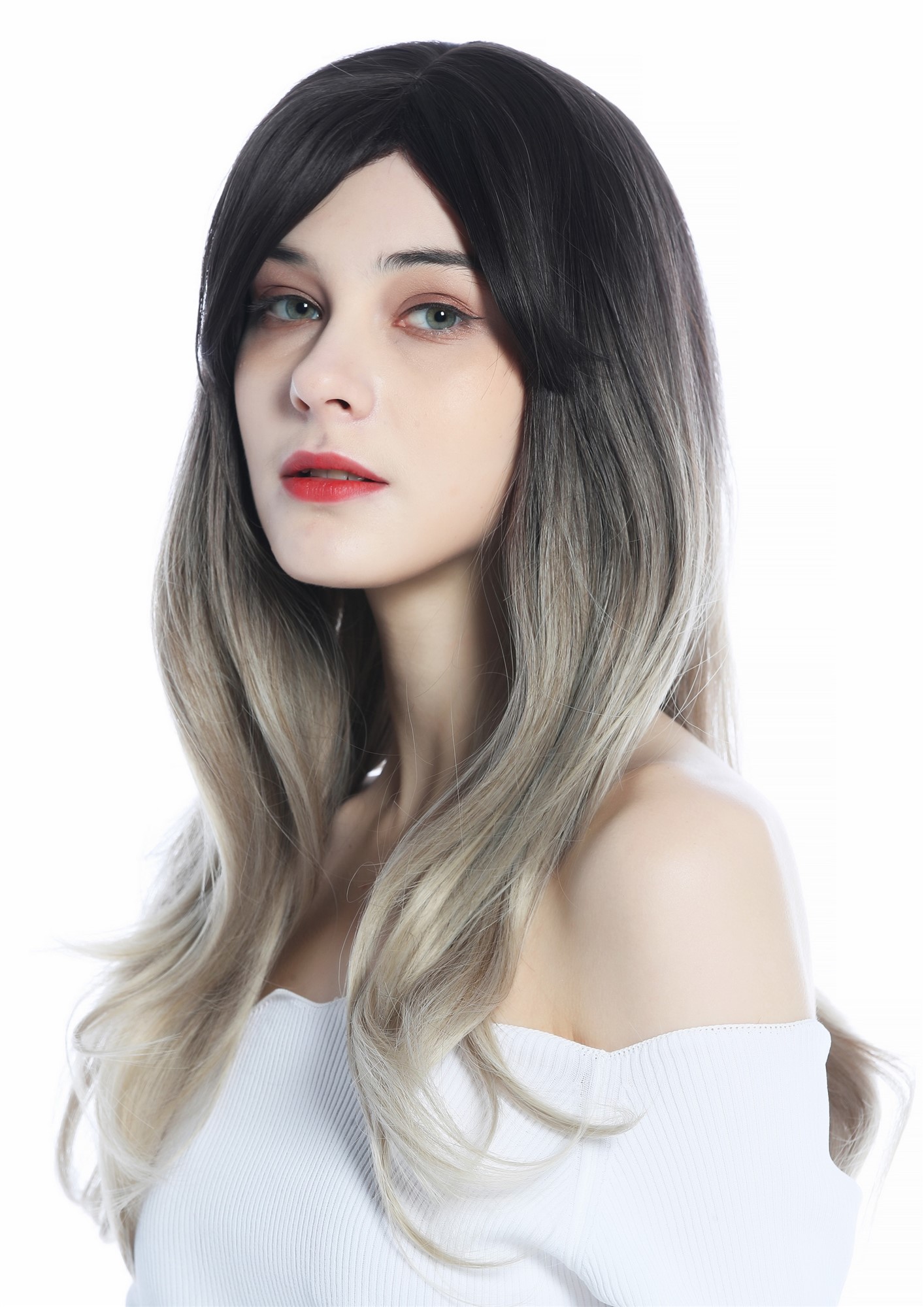 Lady wig long ombre medium brown vanilla blond balayage highlights LC271N, view 2, WIG ME UP: Your Perücken Online Shop Quality Wigs, Ladies, medium brown-vanilla blonde gradient, wavy, long