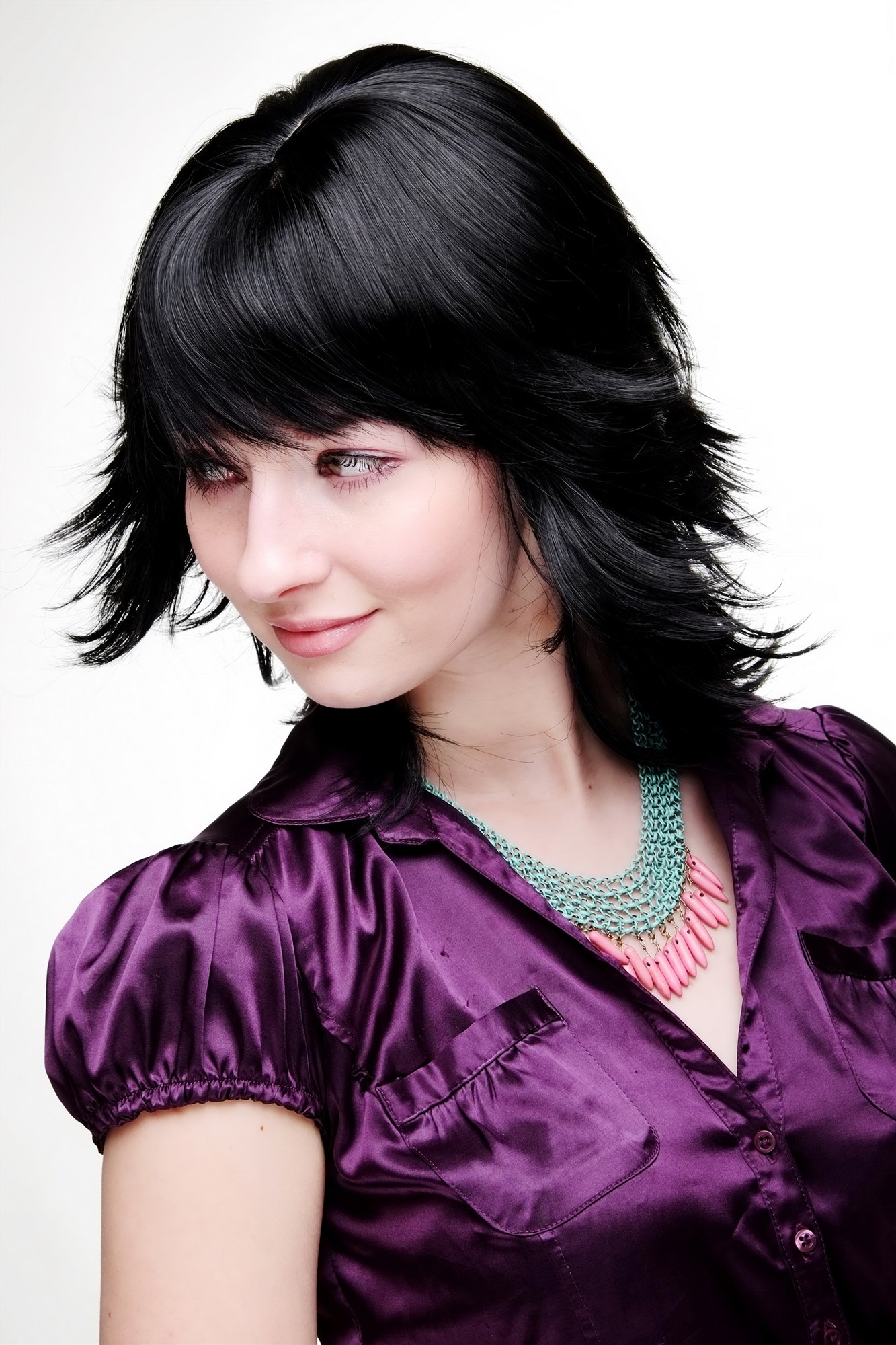 SEXY Lady  Wig SPIKY ENDS Drag Queen Cosplay Visual Kei BLACK (8019 Colour 2), view 2, WIG ME UP: Your Perücken Online Shop Quality Wigs, Ladies, black-brown, wavy, shoulder-length