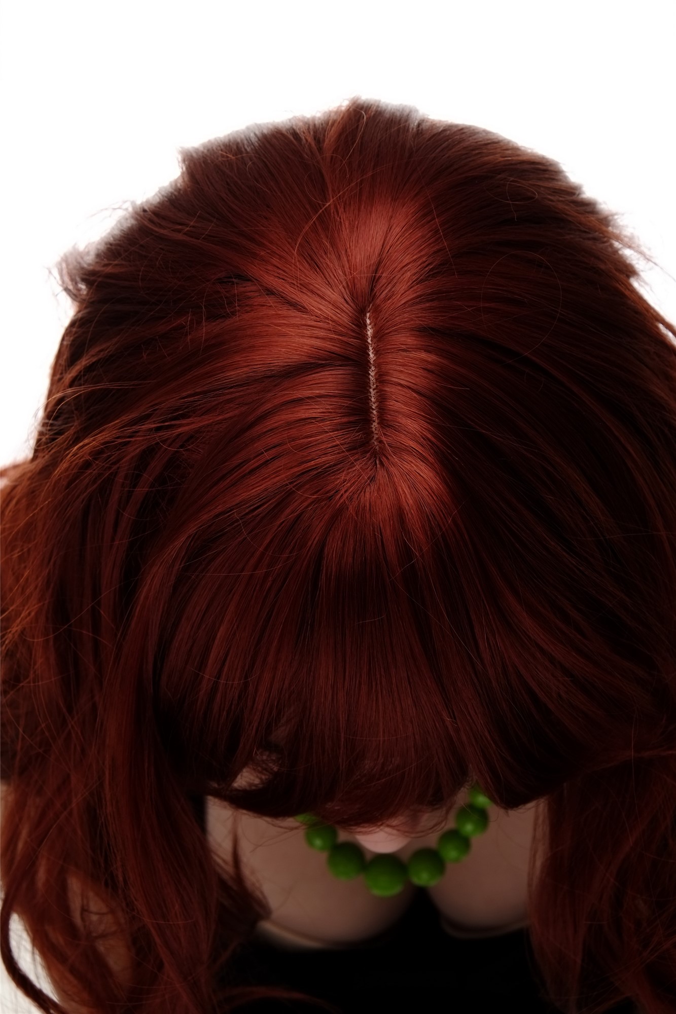 Lady wig very long curling tips straight top fringe bangs dark copper red 285, view 5, WIG ME UP: Your Perücken Online Shop Quality Wigs, Ladies, copper, curled, long