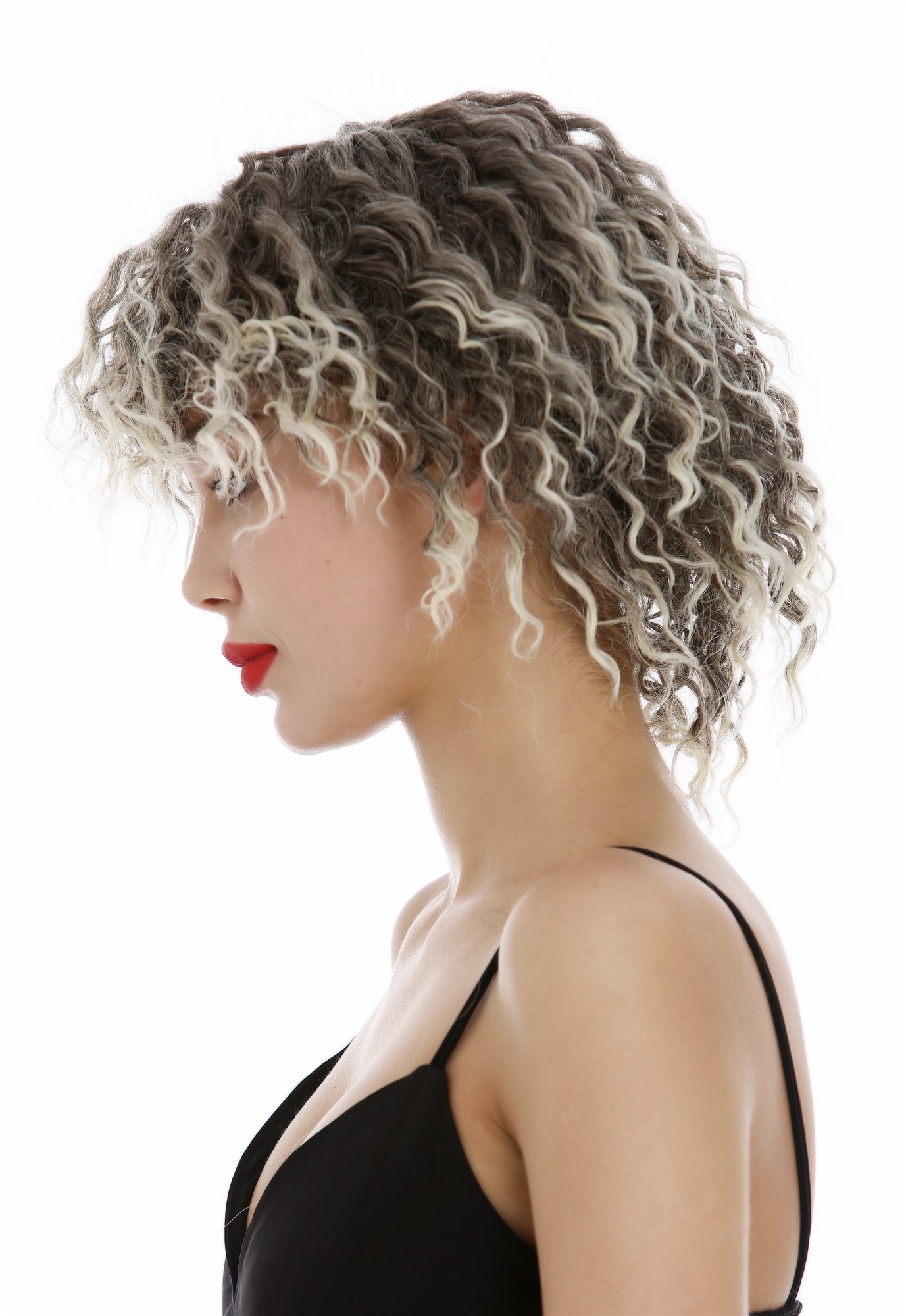 hochwertige Qualitätsperücken, Perücke kurz wild gelockt Krepplocken Braun Blond Highlights YZF-4127-6T88, Ansicht 3, WIG ME UP: Ihr Perücken Online Shop lockige Tressen-Perücke Blond-Braun-Mix kurze Haare für Damen