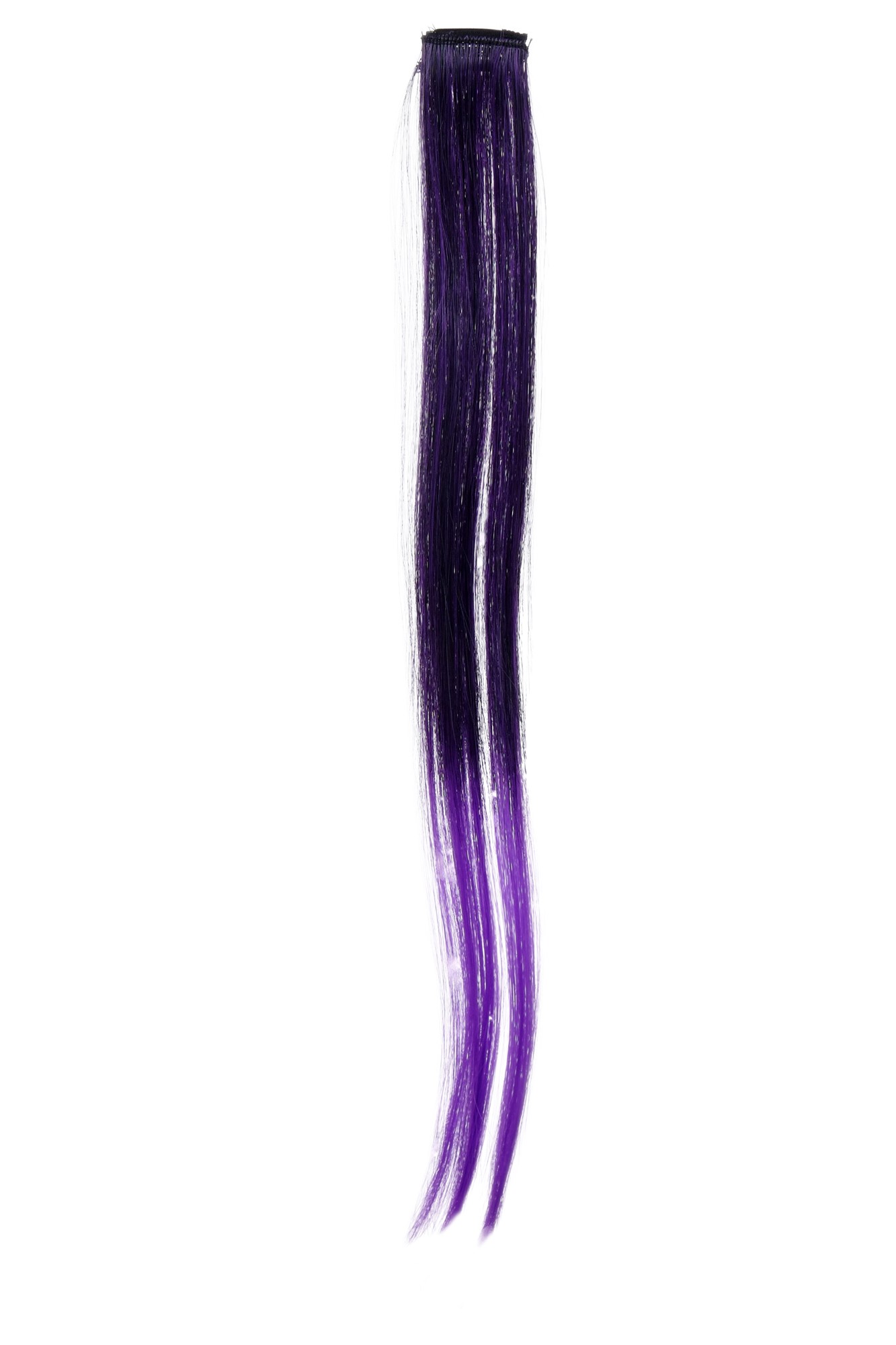 glatte Extensions Samtschwarz-Neonviolett-Mix 45 cm lang