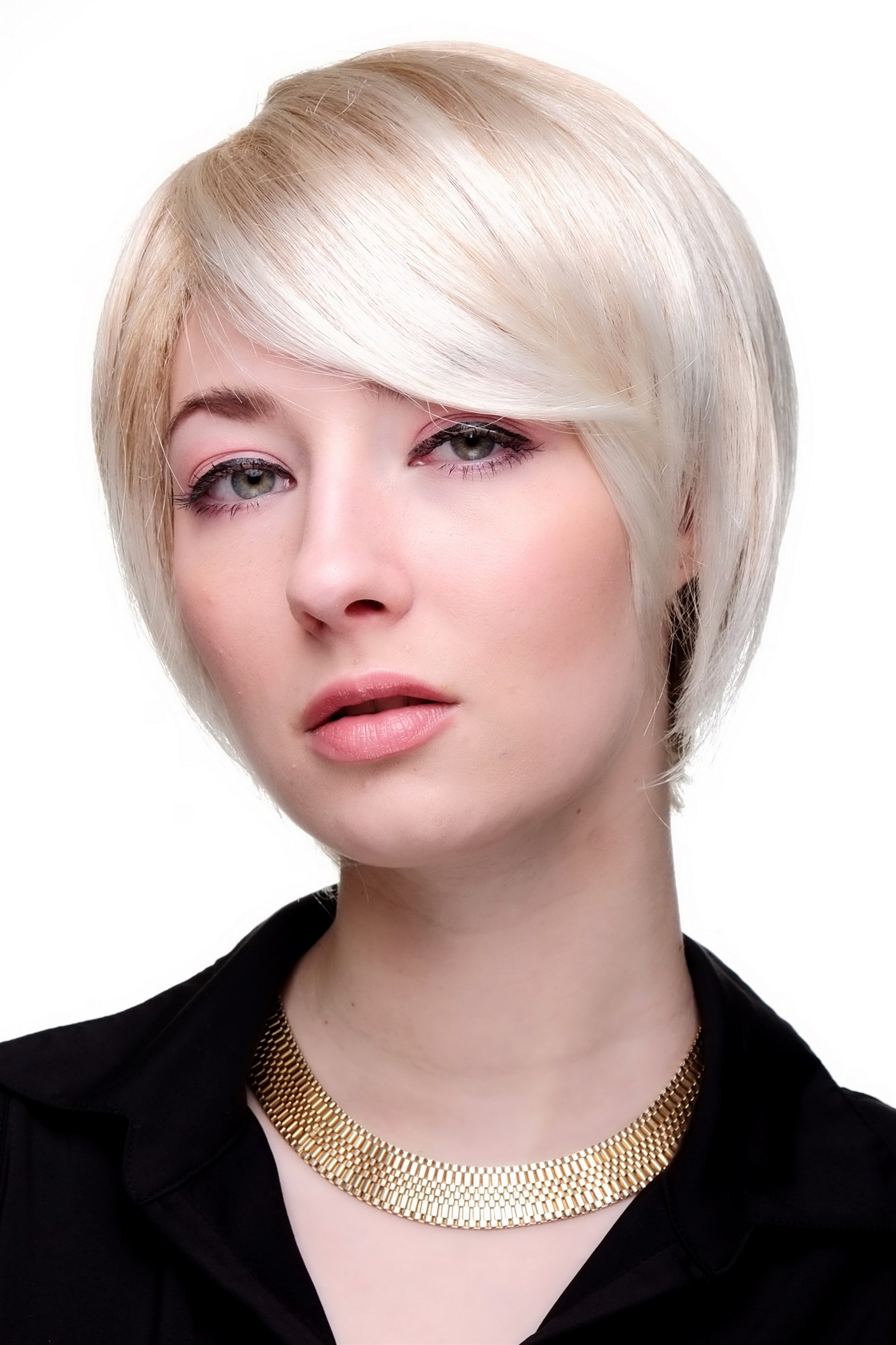 hochwertige Qualitätsperücken, Frauen Perücke cool blond kurz glatt Seitenscheitel 6082-27T613, Vorderansicht, WIG ME UP: Ihr Perücken Online Shop glatte Tressen-Perücke mit Kopfhaut-Imitat Blond-Mix kurze Haare für Damen