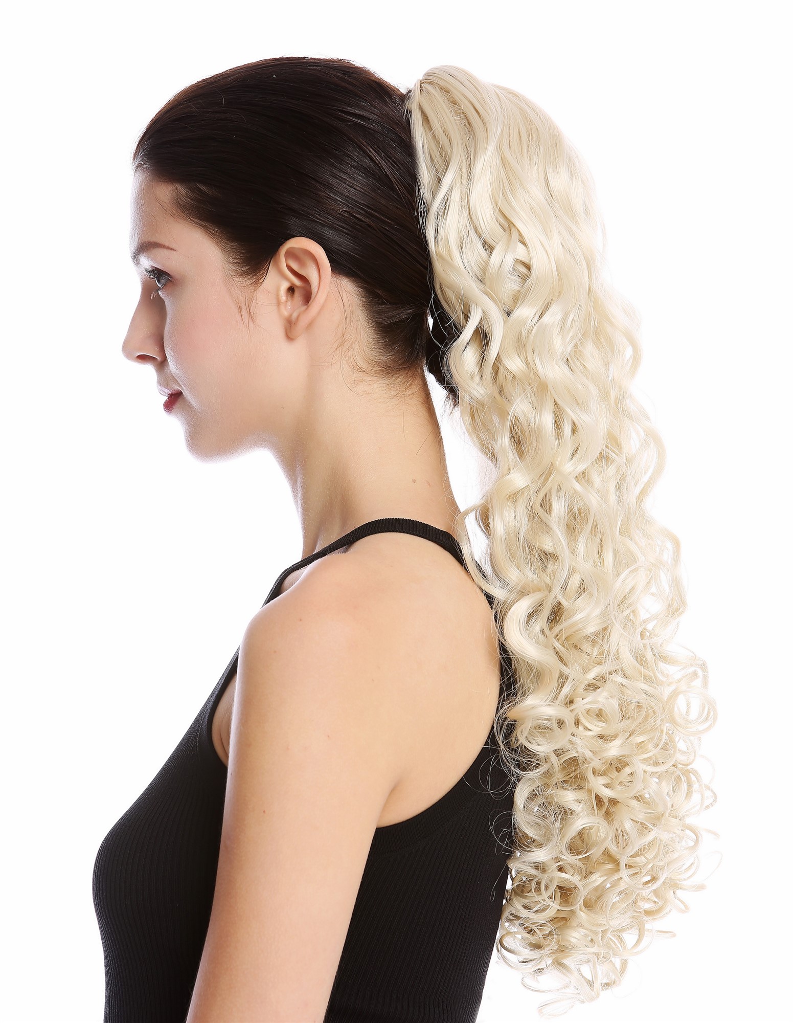hochwertiger Zopf Pferdeschwanz Voluminös Locken Lichtblond 19AXL-V-88, Ansicht 3, WIG ME UP: Ihr Perücken Online Shop lockiges Zopf-Haarteil Lichtblond 50 cm lang