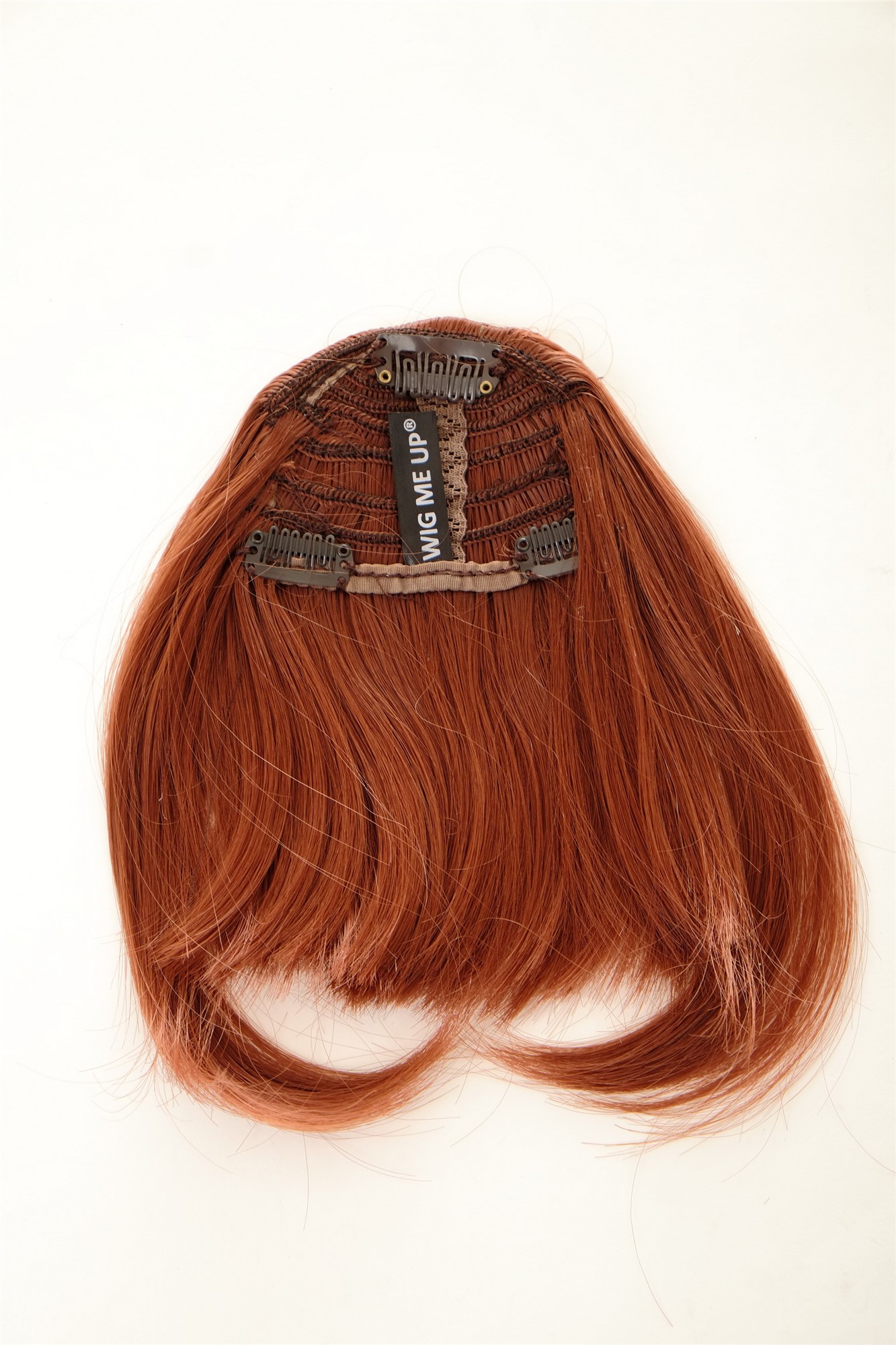 YZF-W1030-350 Hair Piece Clip-in Bangs Fringe long framing strands for perfect natural fit heat resistant fiber styleable dark copper red, view 2, WIG ME UP: Your Perücken Online Shop Clip-In Bang, copper, straight, short