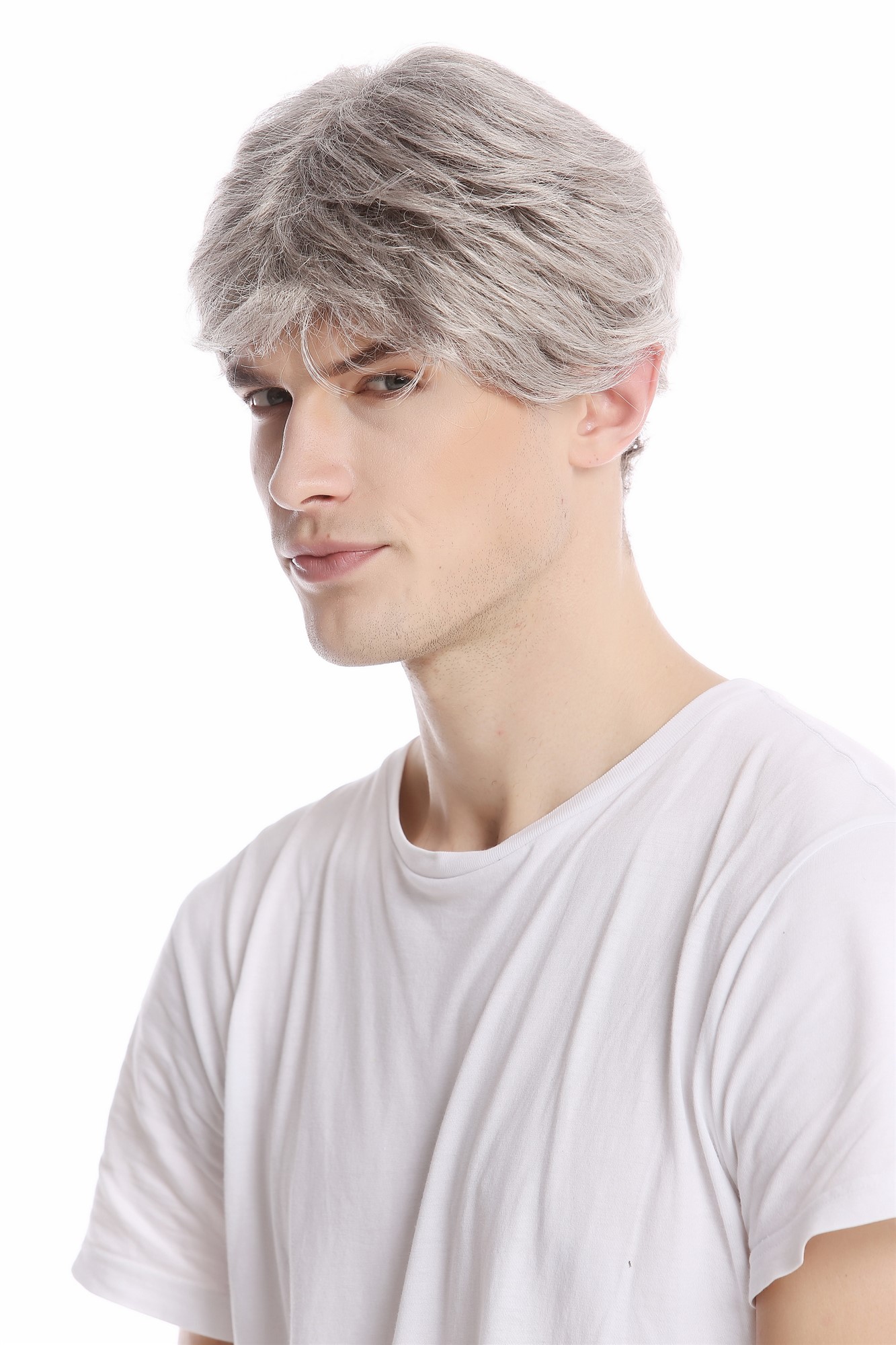GFW1168-51 Men Gents Wig short casual youthful modern look light grey gray, view 3, WIG ME UP: Your Perücken Online Shop Quality Wigs, Men, Grey, straight, short