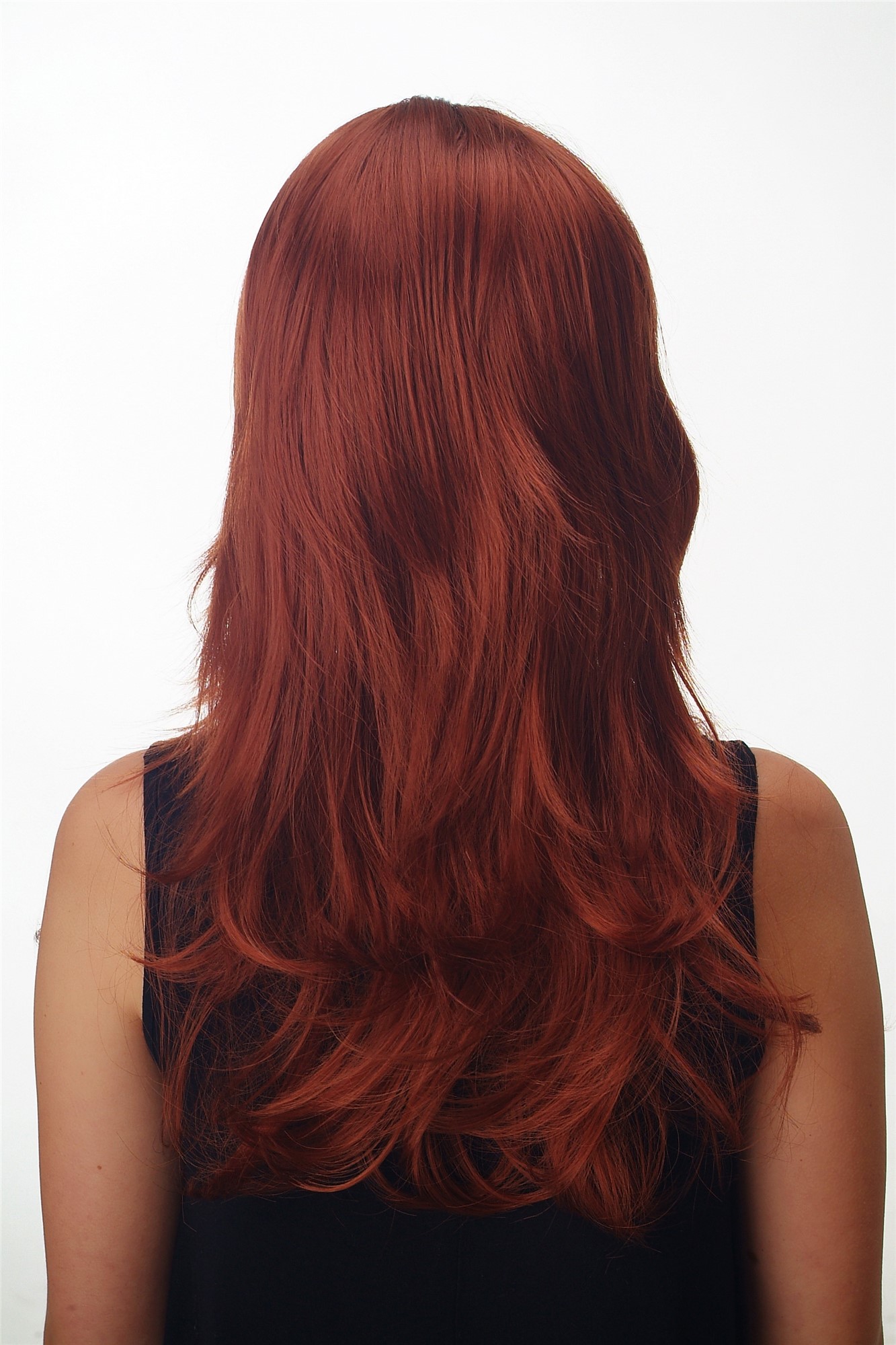 Lady wig long slightly wavy fringe parted sideways light copper red brown GFW242, view 4, WIG ME UP: Your Perücken Online Shop Quality Wigs, Ladies, reddish brown, wavy, long