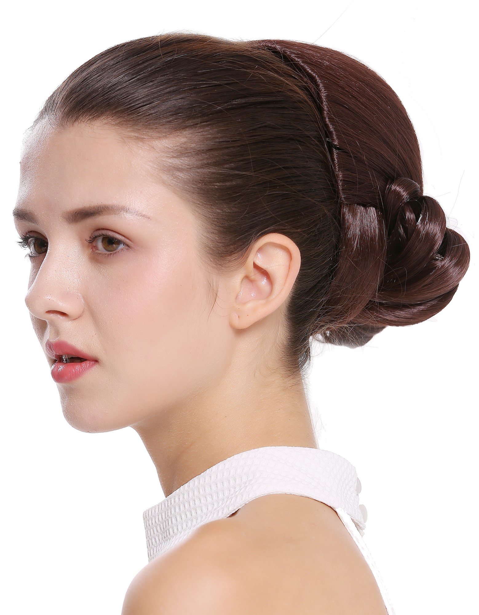 Dutt Haarknoten Groß Oma Mahagonibraun Braun N792-33, Ansicht 4, WIG ME UP: Ihr Perücken Online Shop glatter Dutt Haarteil Mahagonibraun