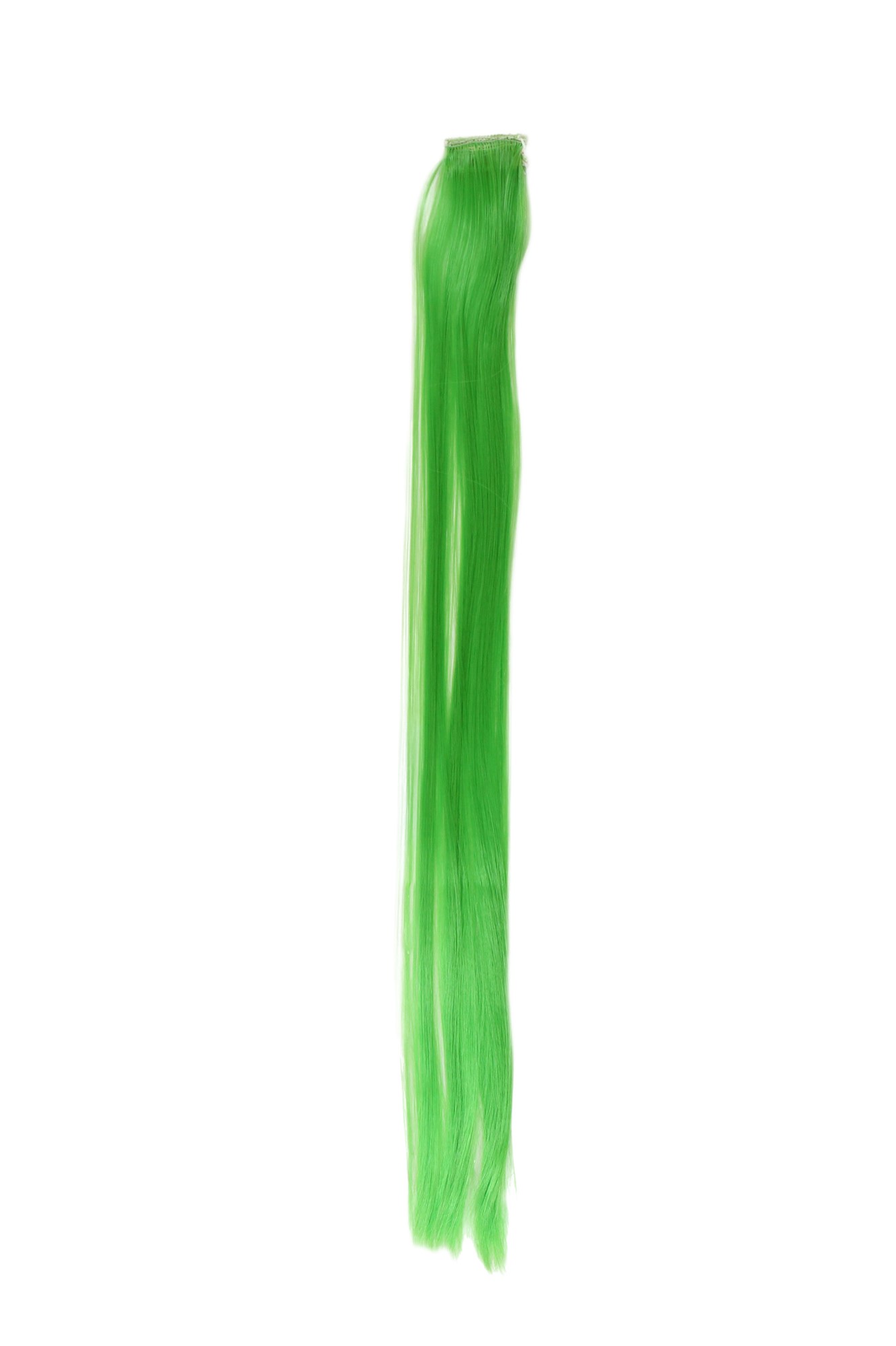 1 Clip-In Extension Strähne glatt 45 cm Neongrün YZF-P1S18-TF2605, Vorderansicht, WIG ME UP: Ihr Perücken Online Shop glatte Extensions Neongrün 45 cm lang