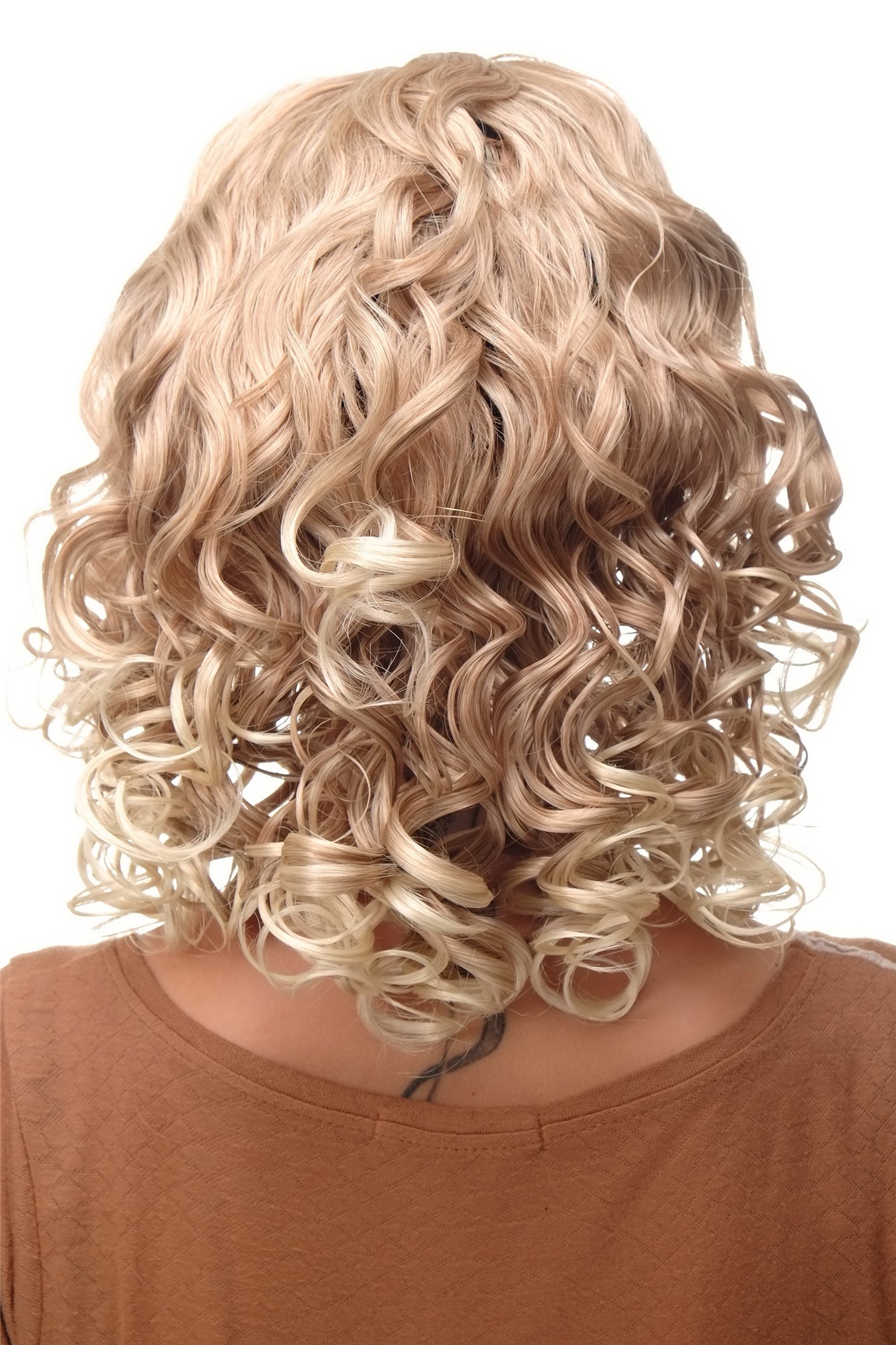 Quality Wigs, Ladies, blond mix, curled, shoulder-length