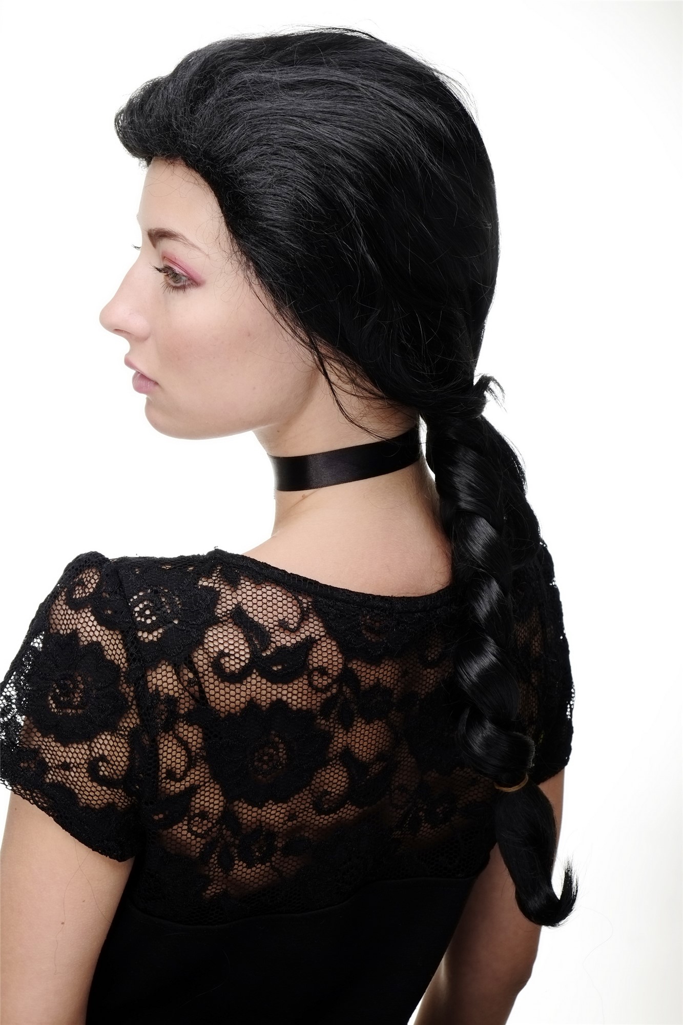 GFW1782-1B Lady  Wig long braided hair thick braid traditional Maiden Maid black 24", view 5, WIG ME UP: Your Perücken Online Shop Quality Wigs, Ladies, velvet black, Braided, long