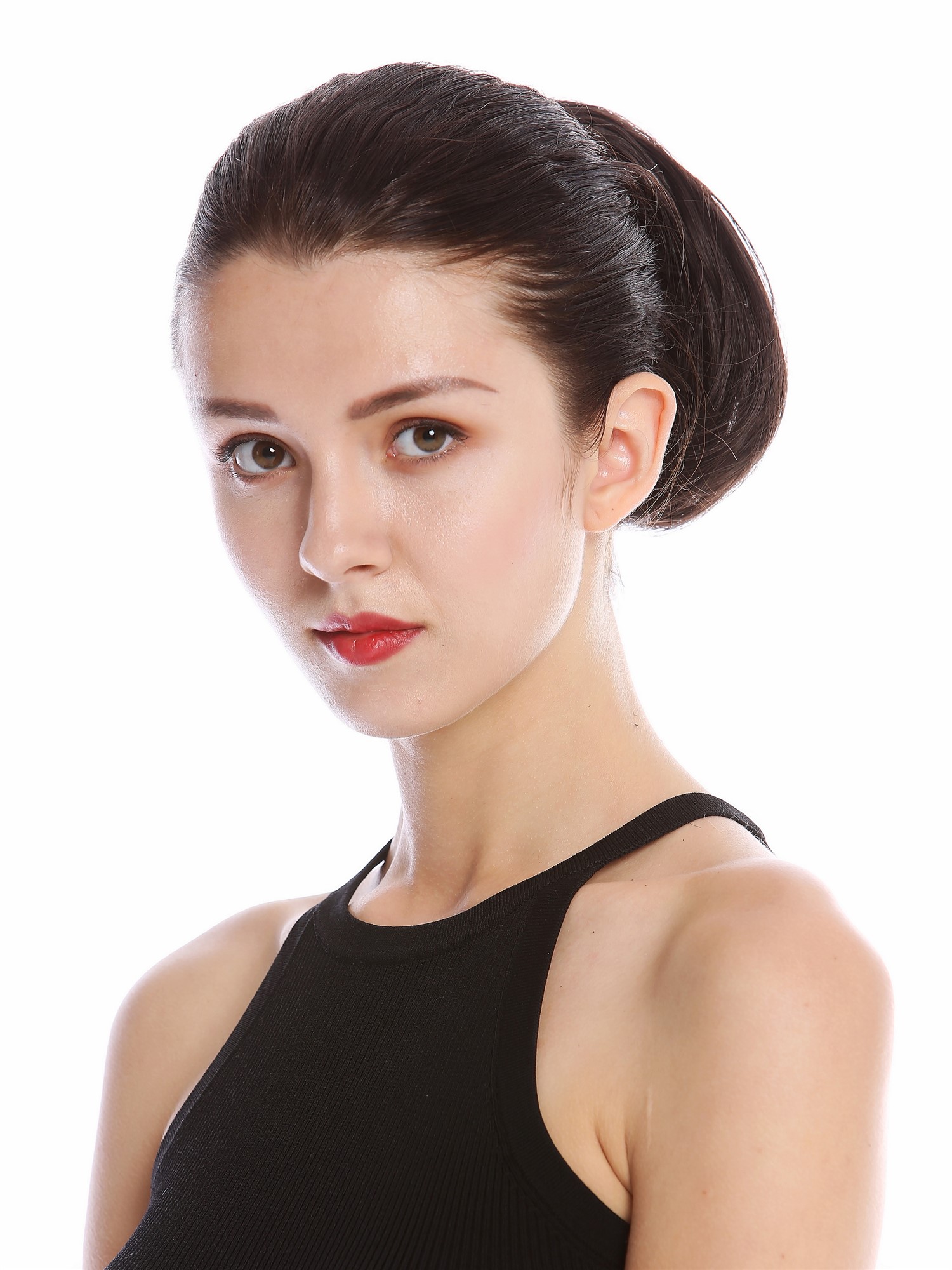 Ponytail Hairpiece very short straight voluminous like hair bun dark brown 909AB, view 5, WIG ME UP: Your Perücken Online Shop Ponytails, dark brown, curled, short