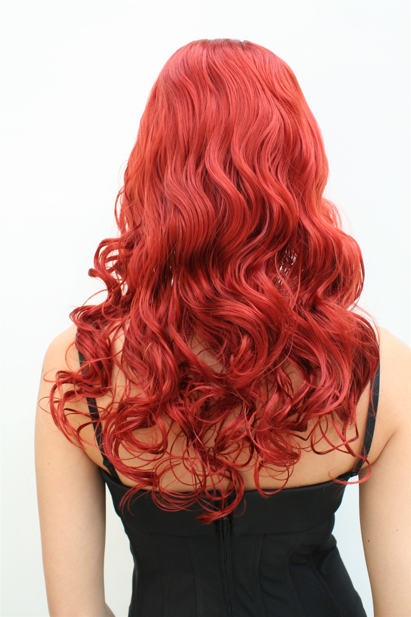 günstige Party Perücke, Perücke ROT Feurig Vamp Diva Party Wig Red, Ansicht 3, WIG ME UP: Ihr Perücken Online Shop lockige Party Perücke verschiedene Farben lange Haare für Damen