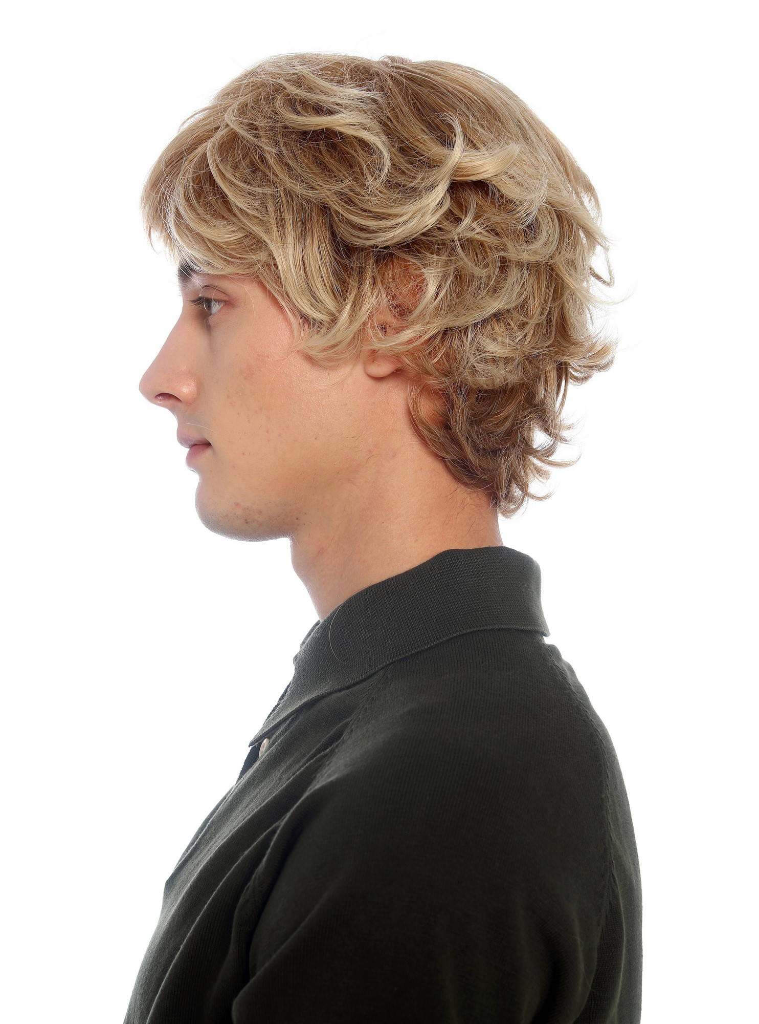 Herrenperücke jugendlich wild gewellt wellig lebhafter Blond Mix SZL1316-DHT27T458