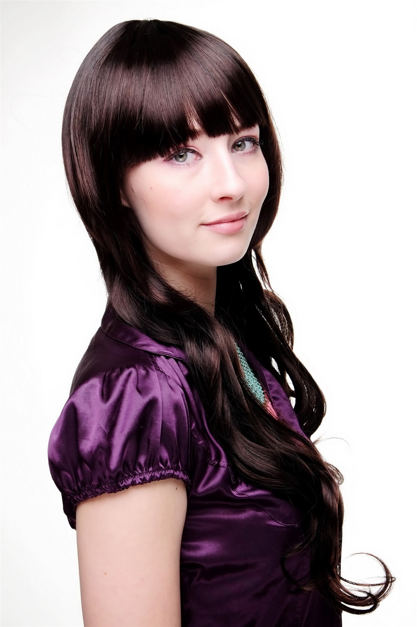 Lady  Wig VERY LONG bangs voluminous curls mixed brown MAHOGANY strands XW313A-2T33, view 3, WIG ME UP: Your Perücken Online Shop Quality Wigs, Ladies, dark mahogany, curled, long