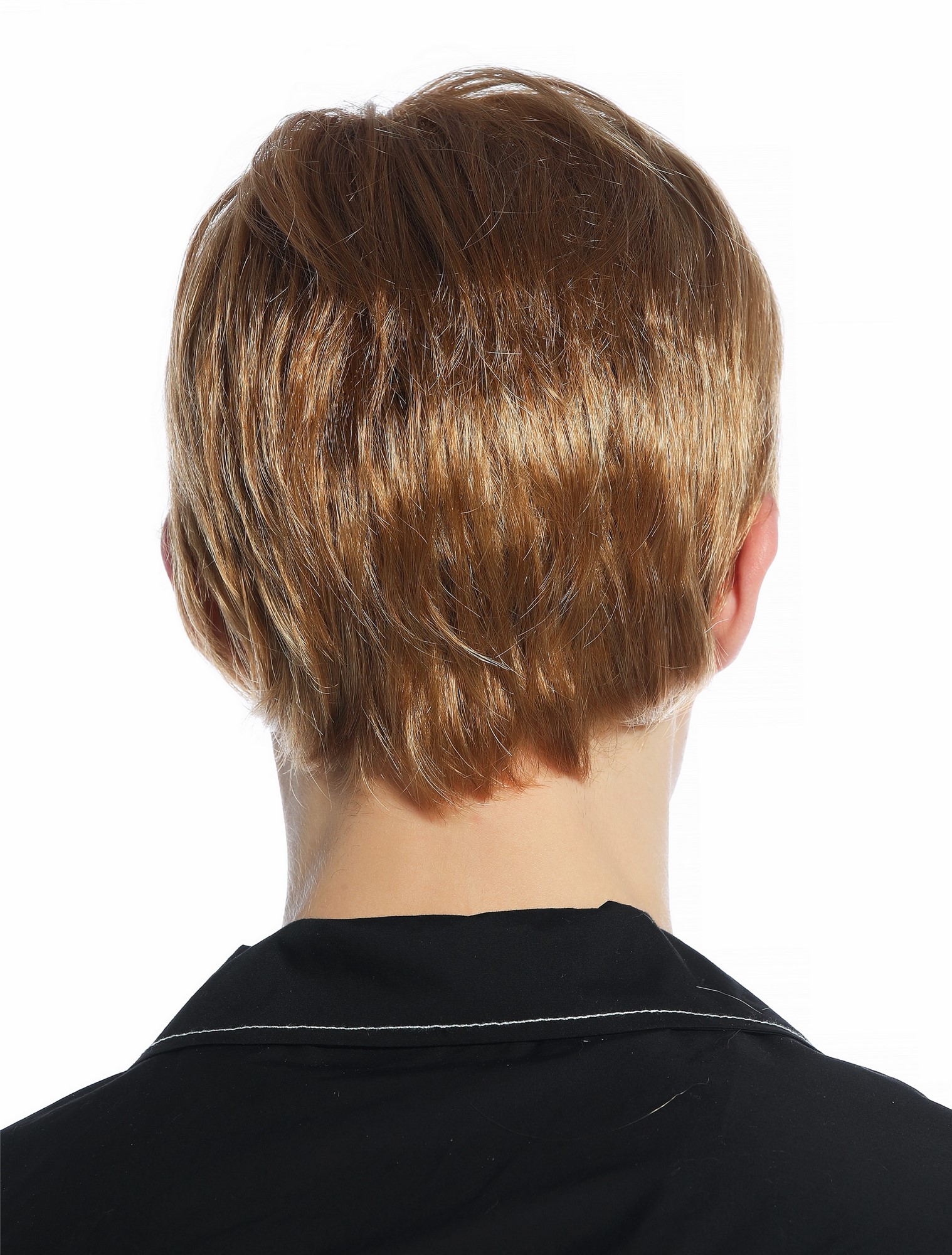 hochwertige Qualitätsperücken, Perücke Herren kurz glatt gescheitelt Scheitel Dunkelblond M230-19, Ansicht 6, WIG ME UP: Ihr Perücken Online Shop glatte Tressen-Perücke Dunkelblond kurze Haare für Herren