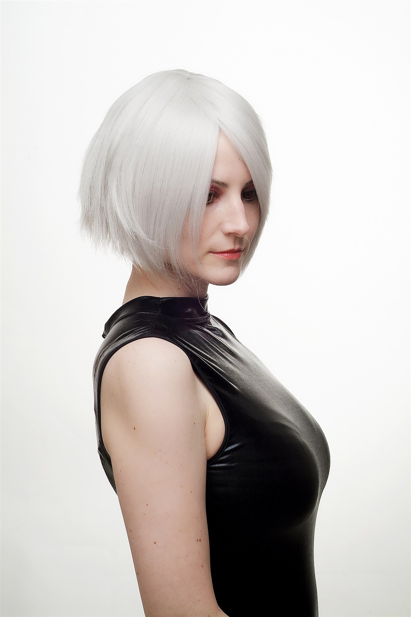 Lady wig women cosplay short wild grey white Bob Wave Goth 1261, view 6, WIG ME UP: Your Perücken Online Shop Quality Wigs, Ladies, white-gray, straight, short