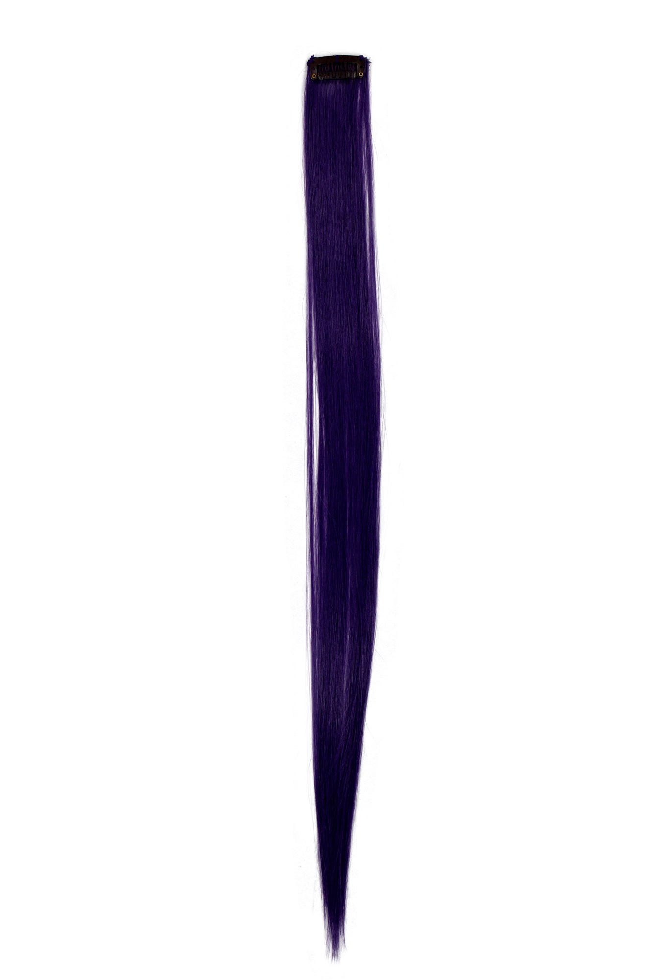 1 Clip-In Strähne glatt Dunkles Lila FKJ-1-T2404, Ansicht 2, WIG ME UP: Ihr Perücken Online Shop glatte Extensions Dunkles Lila 52 cm lang