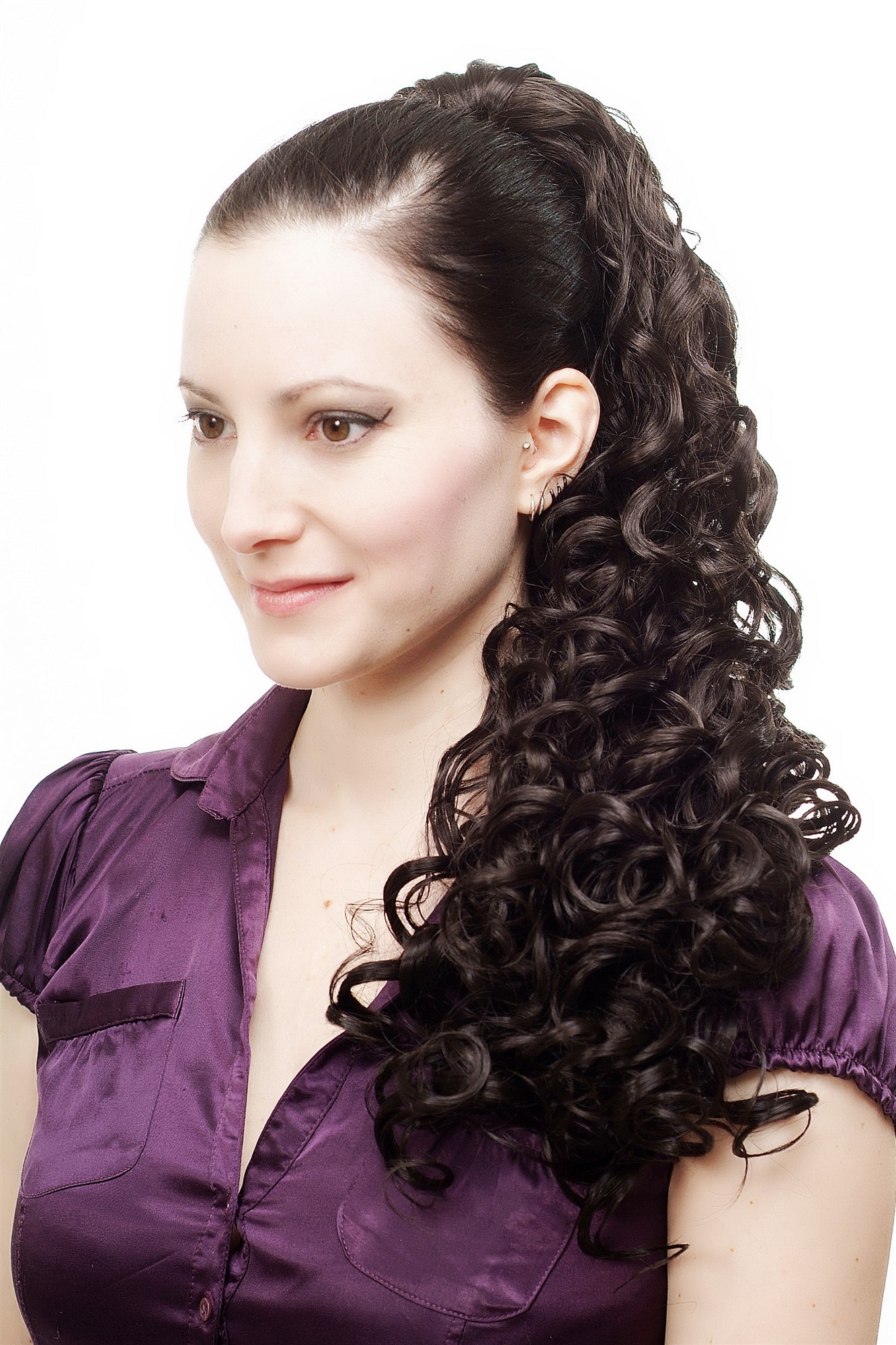 N310-3 Hairpiece PONYTAIL extension VERY long MASSIVE volume voluminous curly AMAZING curls kinks dark brown 23", view 3, WIG ME UP: Your Perücken Online Shop Ponytails, dark brown, curled, long