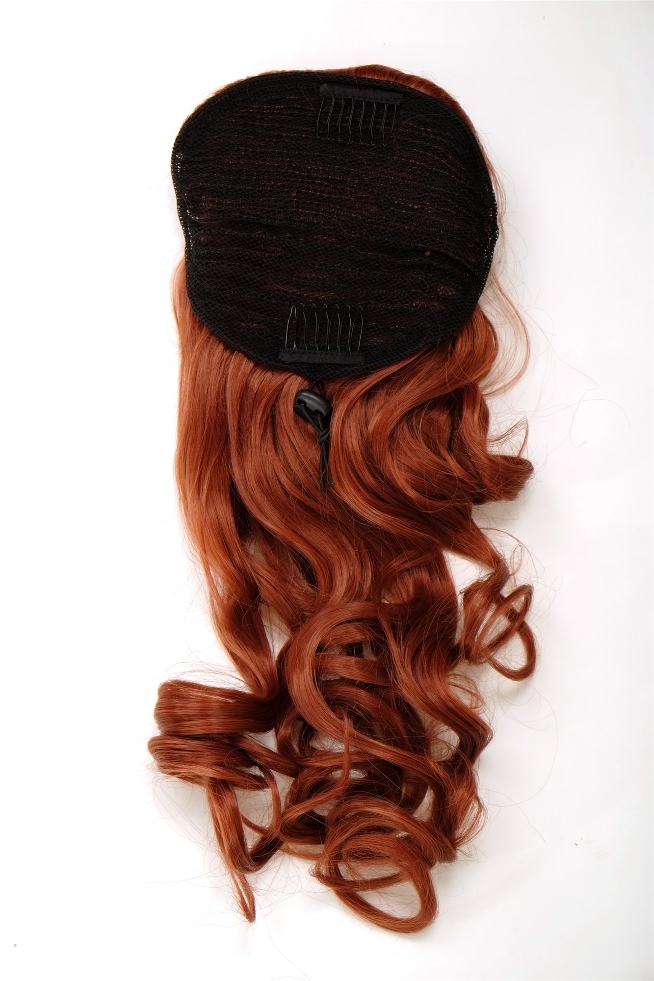 Hairpiece PONYTAIL with combs and elastic draw string curly voluminous very long dark copper red, view 2, WIG ME UP: Your Perücken Online Shop Ponytails, copper, curled, long
