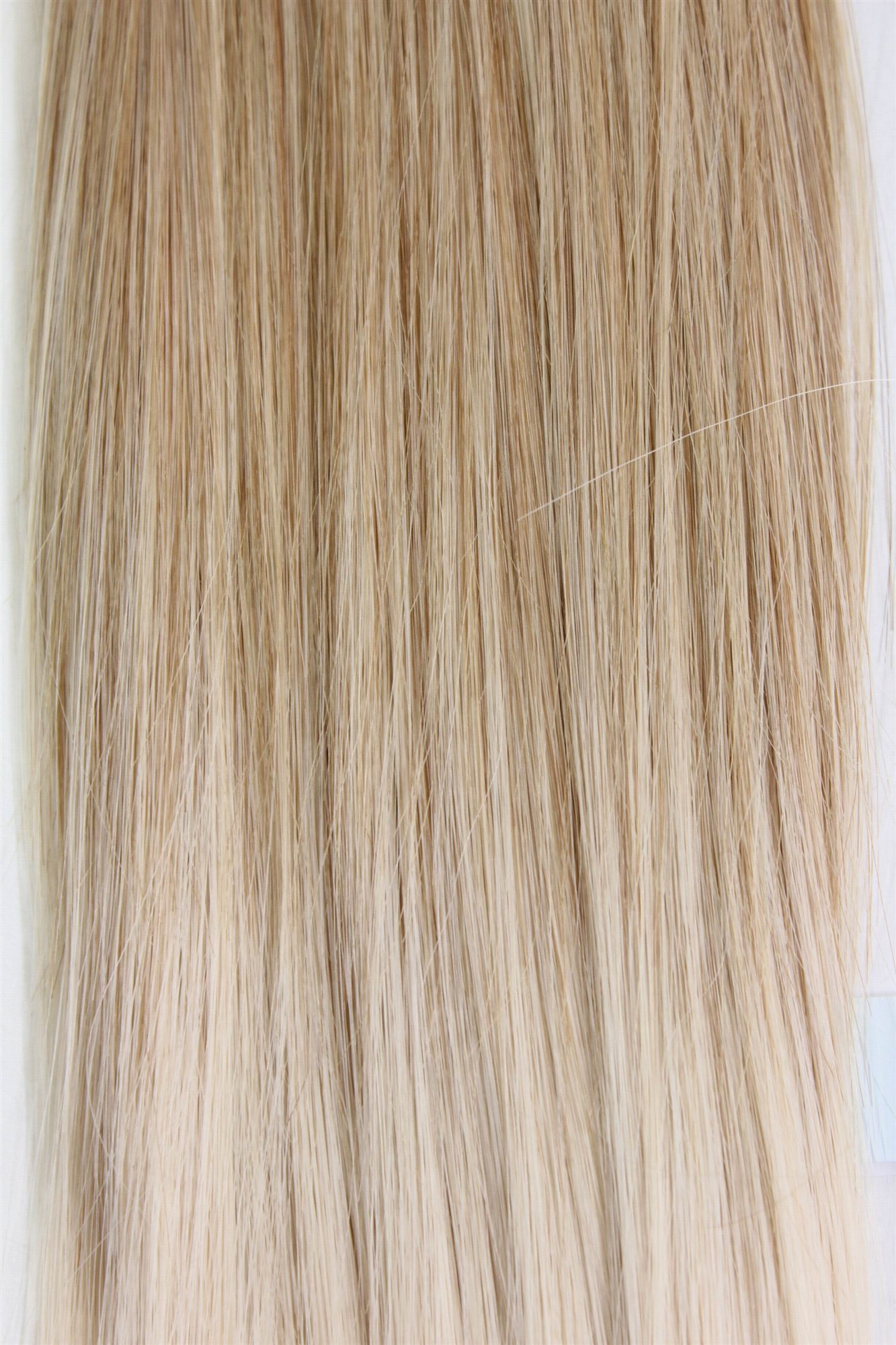 Extensions, mixed blonde, straight, shoulder-length