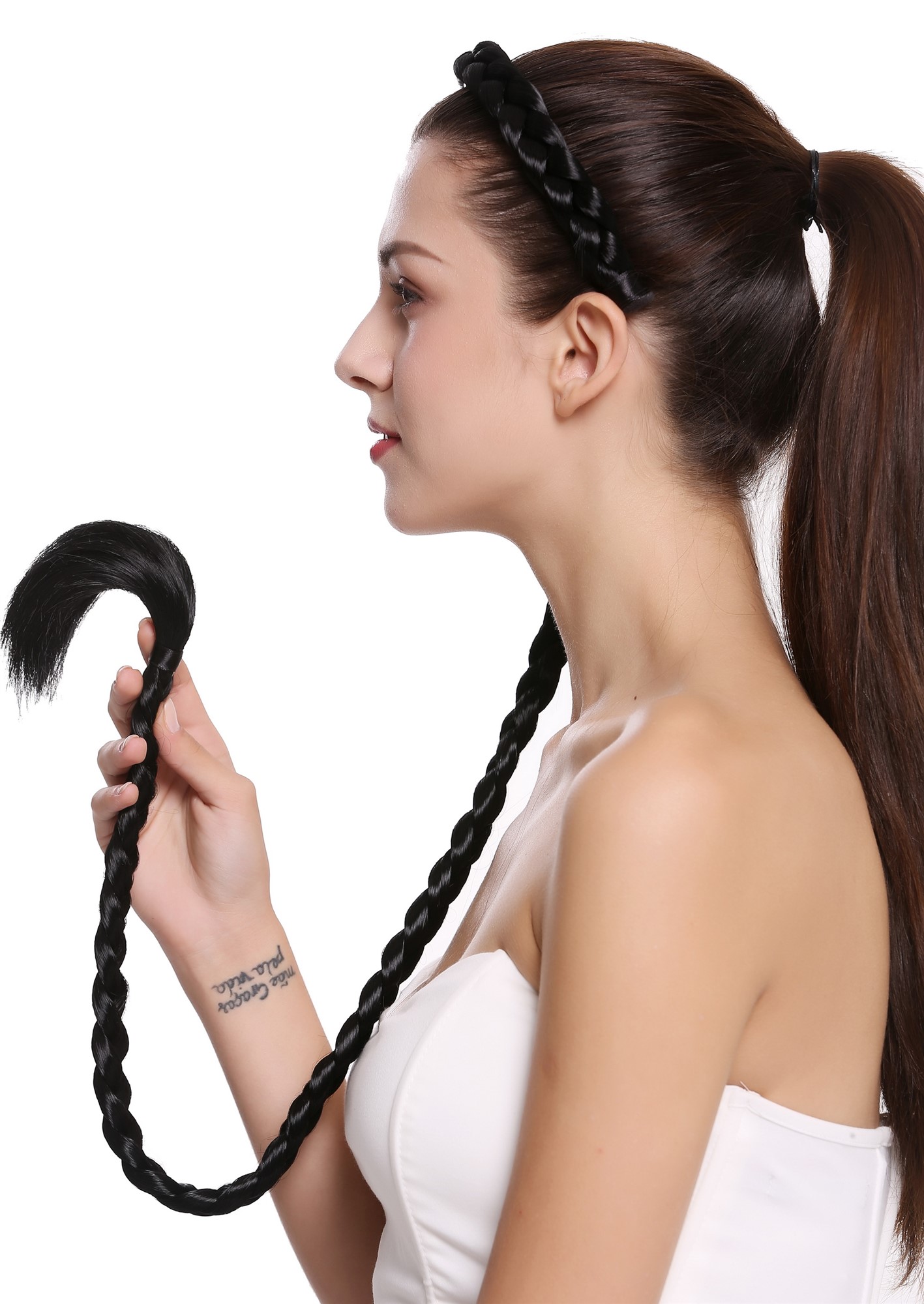 Hair Circlets, Black, Braided, very long