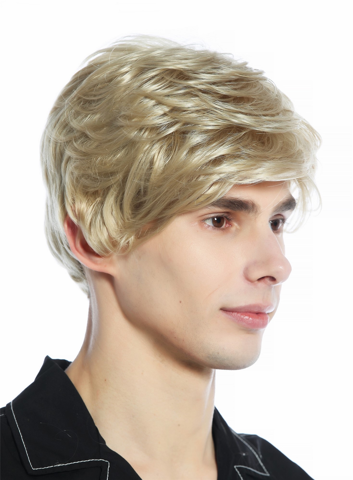 Wig Men Women unisex short parting wavy unruly unkempt look ash blonde DW94A, view 3, WIG ME UP: Your Perücken Online Shop Quality Wigs, Unisex, ash blonde, wavy, short