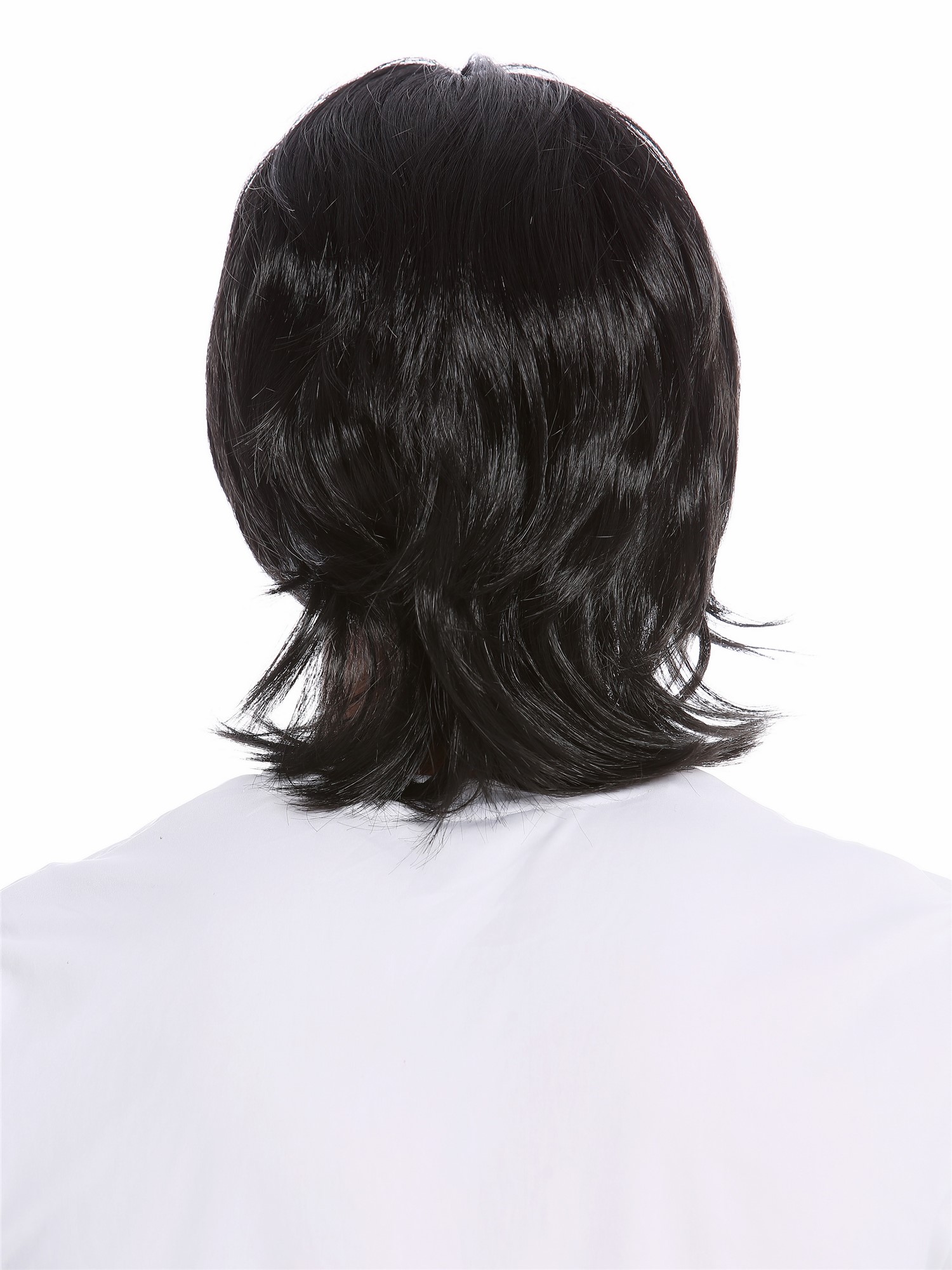 Party Wig, Men, Black, straight, shoulder-length