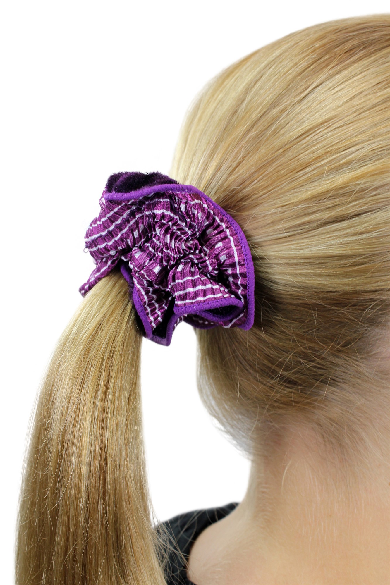 Haarband/Scrunchy Ziehharmonika Lila Z014, Vorderansicht, WIG ME UP: Ihr Perücken Online Shop Scrunchie Haar-Gummi