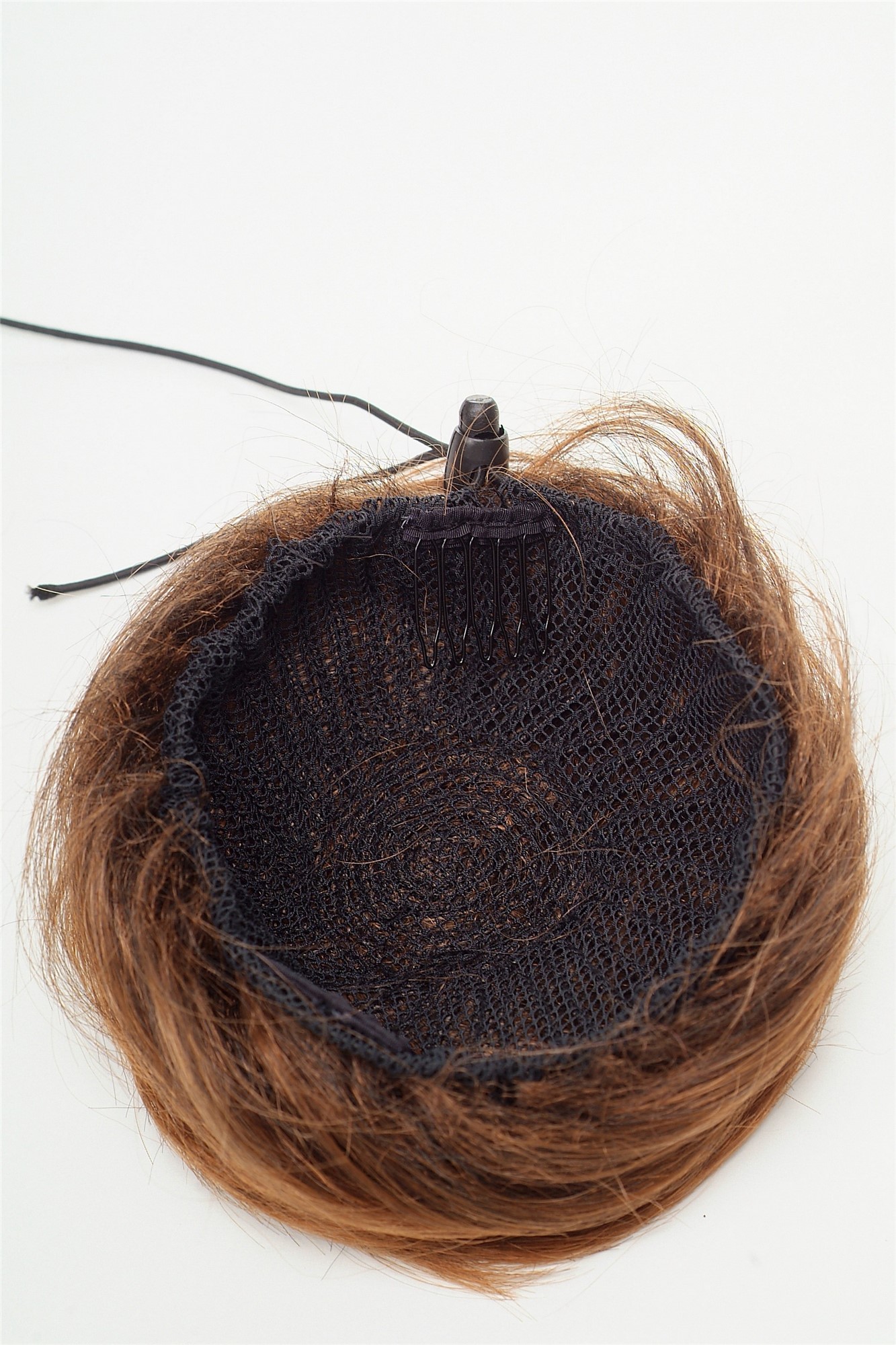 Haarknoten Dutt 60er Vintage Braun-Mix Modell: NHA-004D, Ansicht 3, WIG ME UP: Ihr Perücken Online Shop glatter Dutt Haarteil Schwarz-Braun-Mix