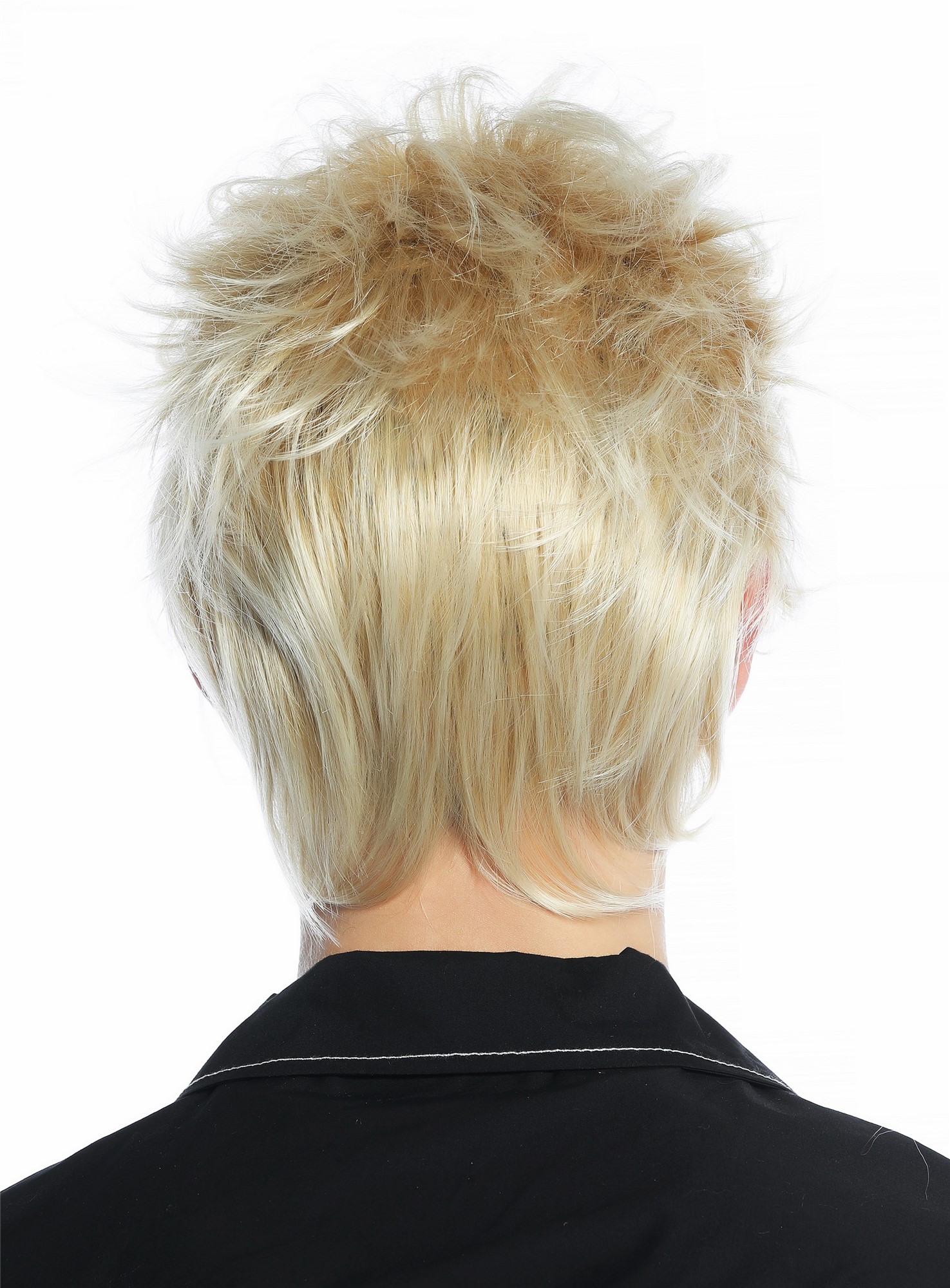Wig unisex short wild unkempt 80s retro style blond platinum highlights M-252A , view 6, WIG ME UP: Your Perücken Online Shop Quality Wigs, Unisex, Blondmix, straight, short
