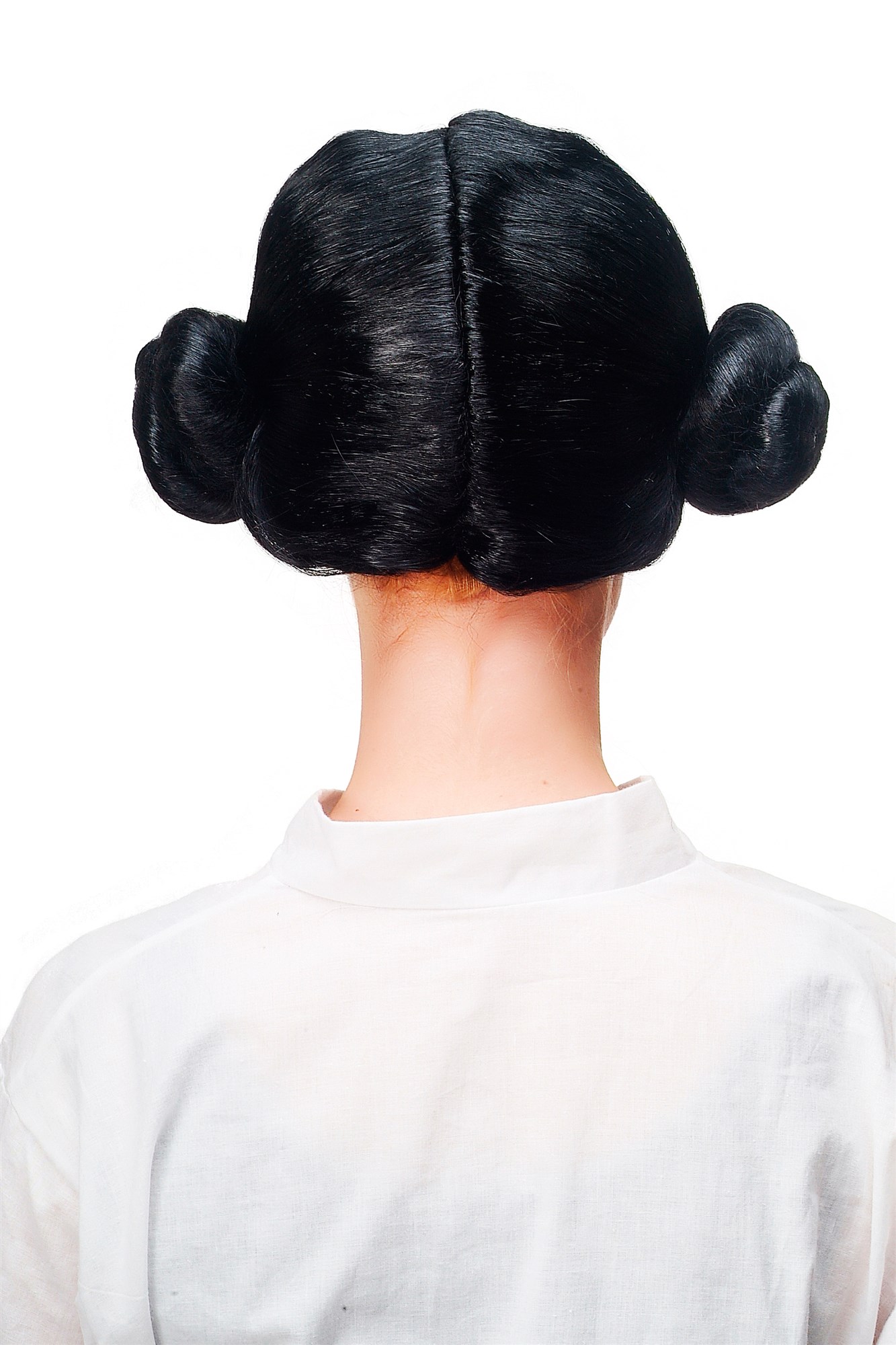 Lady wig black 2 hairbuns East European German traditional Hipster Princess 4253, view 4, WIG ME UP: Your Perücken Online Shop Party Wig, Ladies, Black, Braided, short