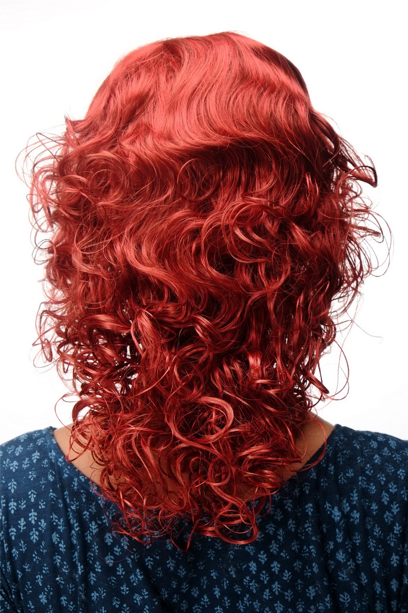 Incredibly Cute Lady  Wig Romantic Curls fringe parted shoulder length bright fiery red mix, view 4, WIG ME UP: Your Perücken Online Shop Quality Wigs, Ladies, Red, curled, shoulder-length