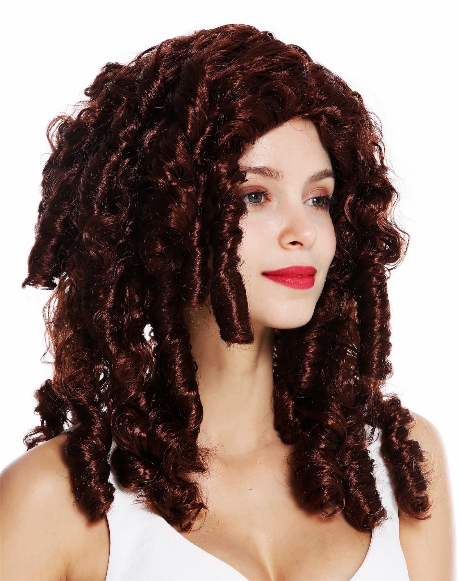 Party Wig, Ladies, reddish brown, curled, long