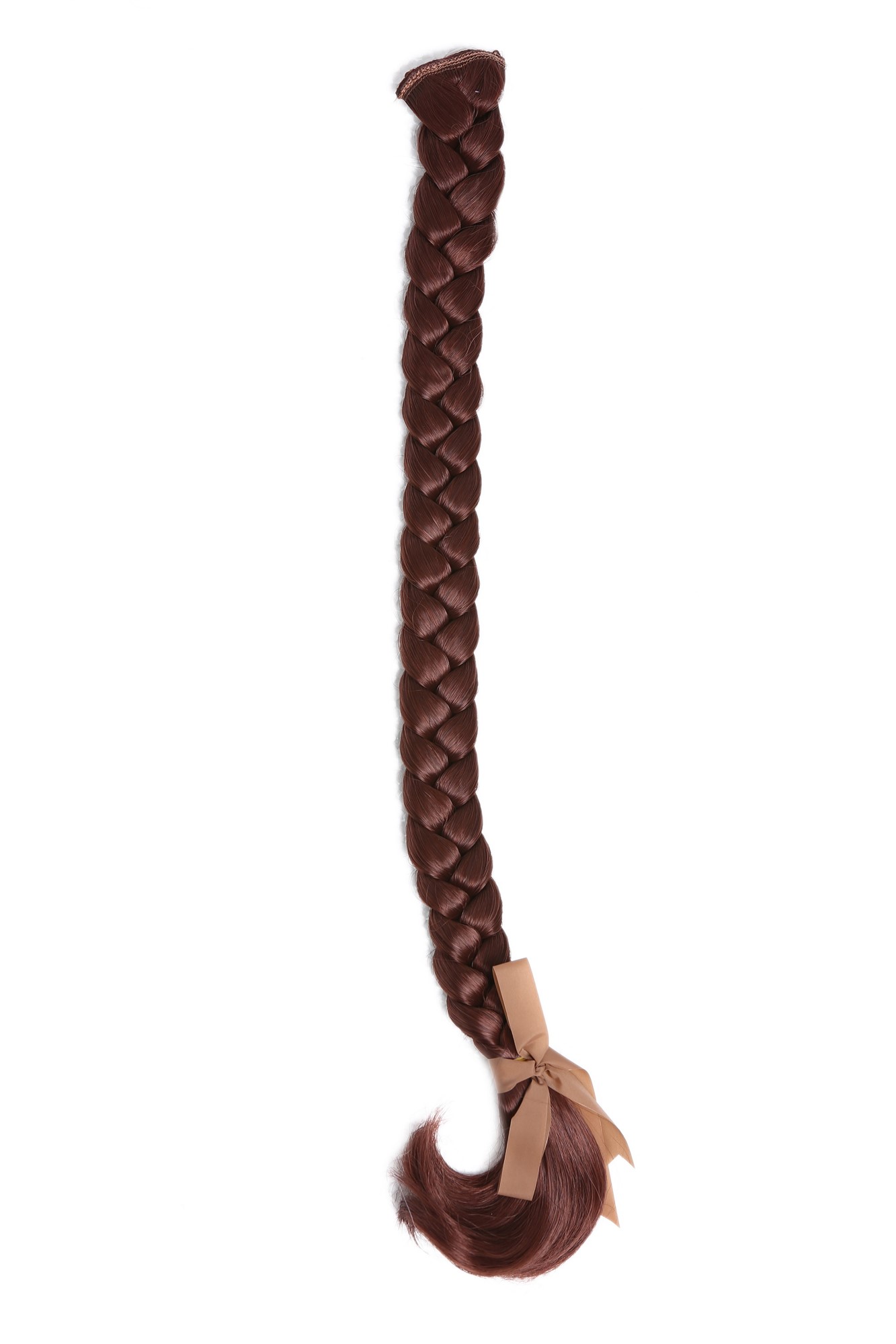 Braided Plait Hairpiece plaited Clip-in Hair Extension long auburn SA101, front view, WIG ME UP: Your Perücken Online Shop Ponytails, reddish brown, Braided, long