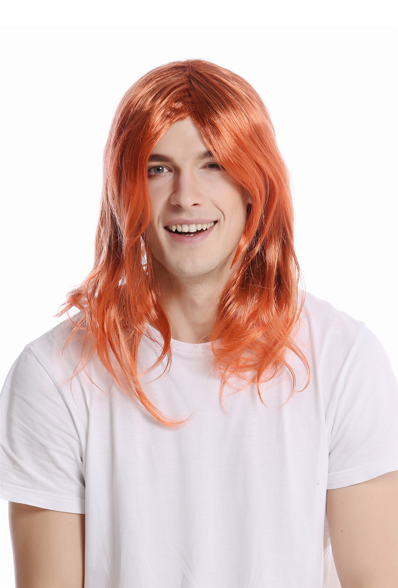 günstige Party Perücke, Perücke schulterlang glatt goldener Orange-Rot-Braun-Mix 90997-ZA24ATZA6, Ansicht 2, WIG ME UP: Ihr Perücken Online Shop glatte Party Perücke Rot,Braun lange Haare Unisex