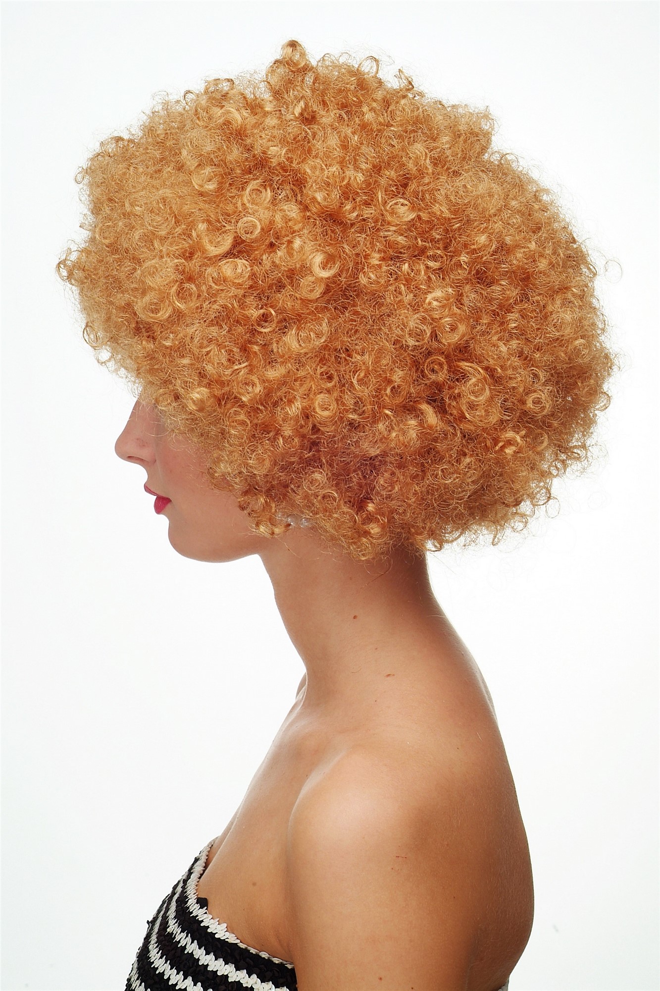 günstige Party Perücke, Afro Perücke 70er Jahre Party Goldblond Blond Disco PW0011-P27, Ansicht 3, WIG ME UP: Ihr Perücken Online Shop lockige Party Perücke Goldblond kurze Haare Unisex