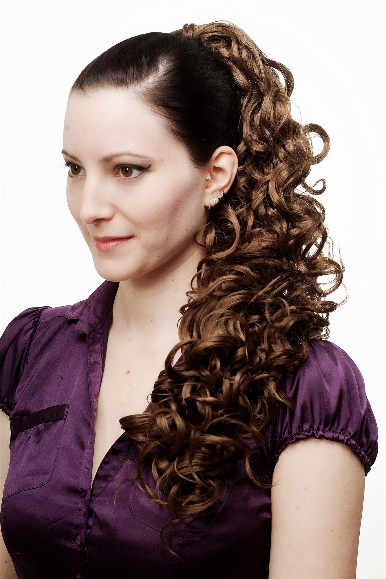 N310-12 Hairpiece PONYTAIL extension VERY long MASSIVE volume voluminous curly AMAZING curls kinks medium light gold brown 23", view 3, WIG ME UP: Your Perücken Online Shop Ponytails, Brown, curled, long