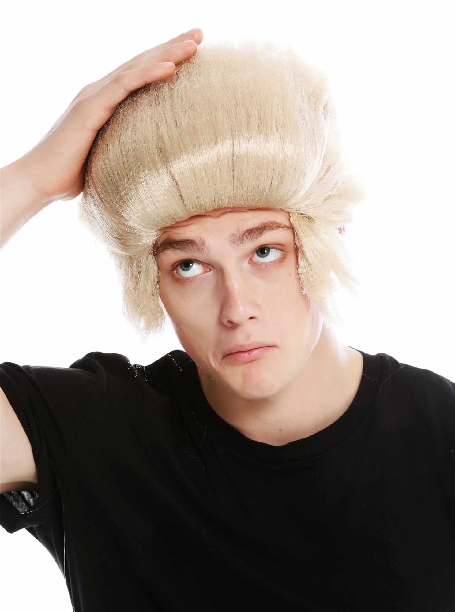 Wig men Halloween carnival Rockabilly quiff Mod 60's blond light blonde LM-706, view 3, WIG ME UP: Your Perücken Online Shop Party Wig, Men, light blonde, wavy, short