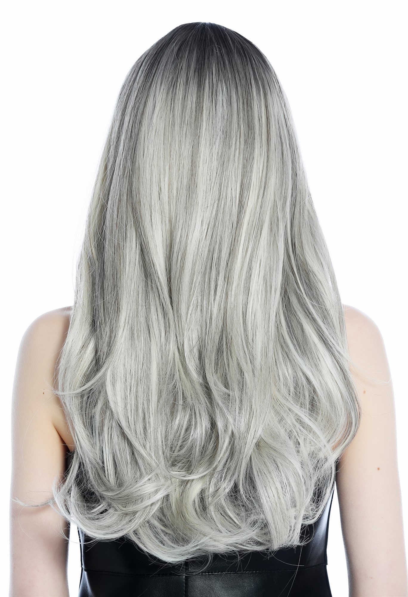 hochwertige Qualitätsperücken, Perücke Pony lang glatt Ombre Balayage gesträhnt Braun Hellblond LC271N-3-8/60A/80/88, Ansicht 5, WIG ME UP: Ihr Perücken Online Shop wellige Tressen-Perücke mit Kopfhaut-Imitat Braun-Hellblond-Mix lange Haare für Damen