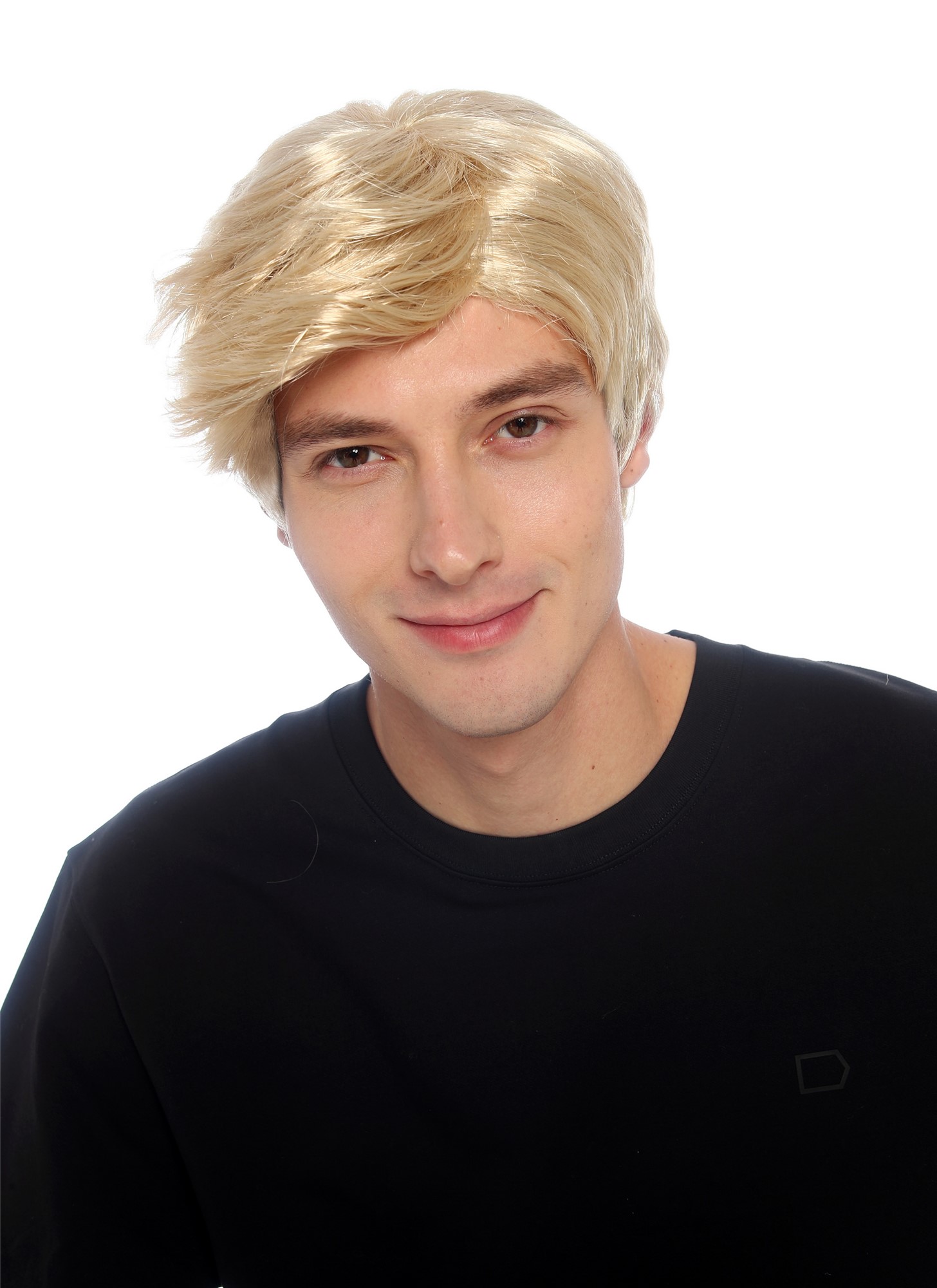 wellige Party-Perücke Lichtblond 25 cm lange Perücke für Herren