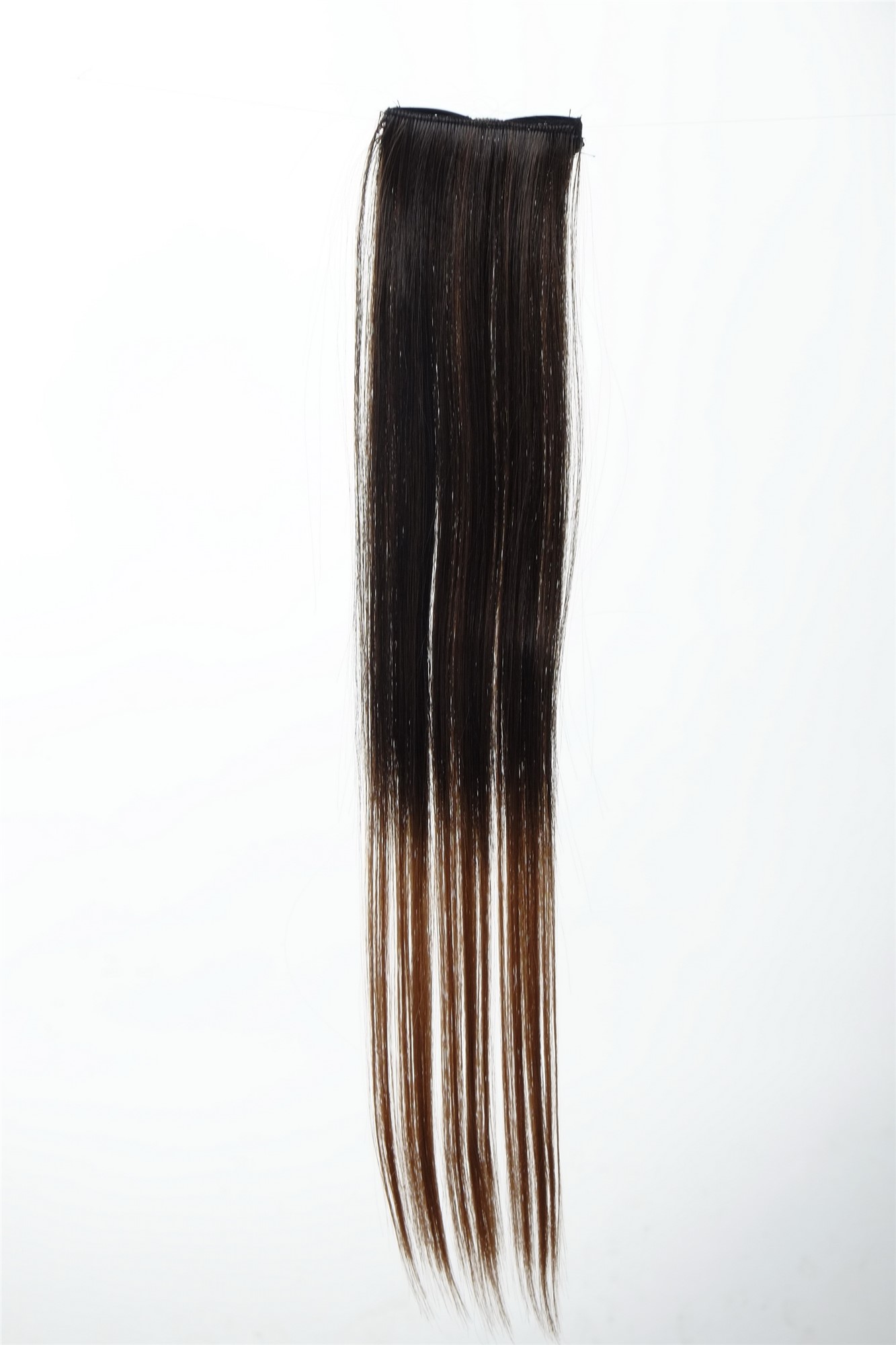 glatte Extensions Dunkelbraun-Goldbraun-Mix 45 cm lang