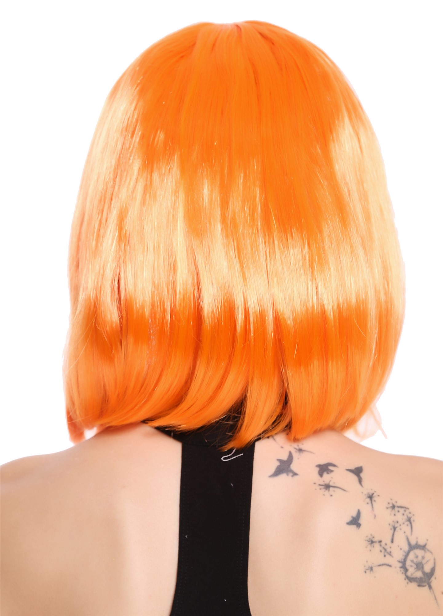 günstige Party Perücke, Perücke Bob-Frisur Longbob glatt Pony Orange 0073-3-PC24, Ansicht 4, WIG ME UP: Ihr Perücken Online Shop glatte Party Perücke Orange schulterlange Haare für Damen