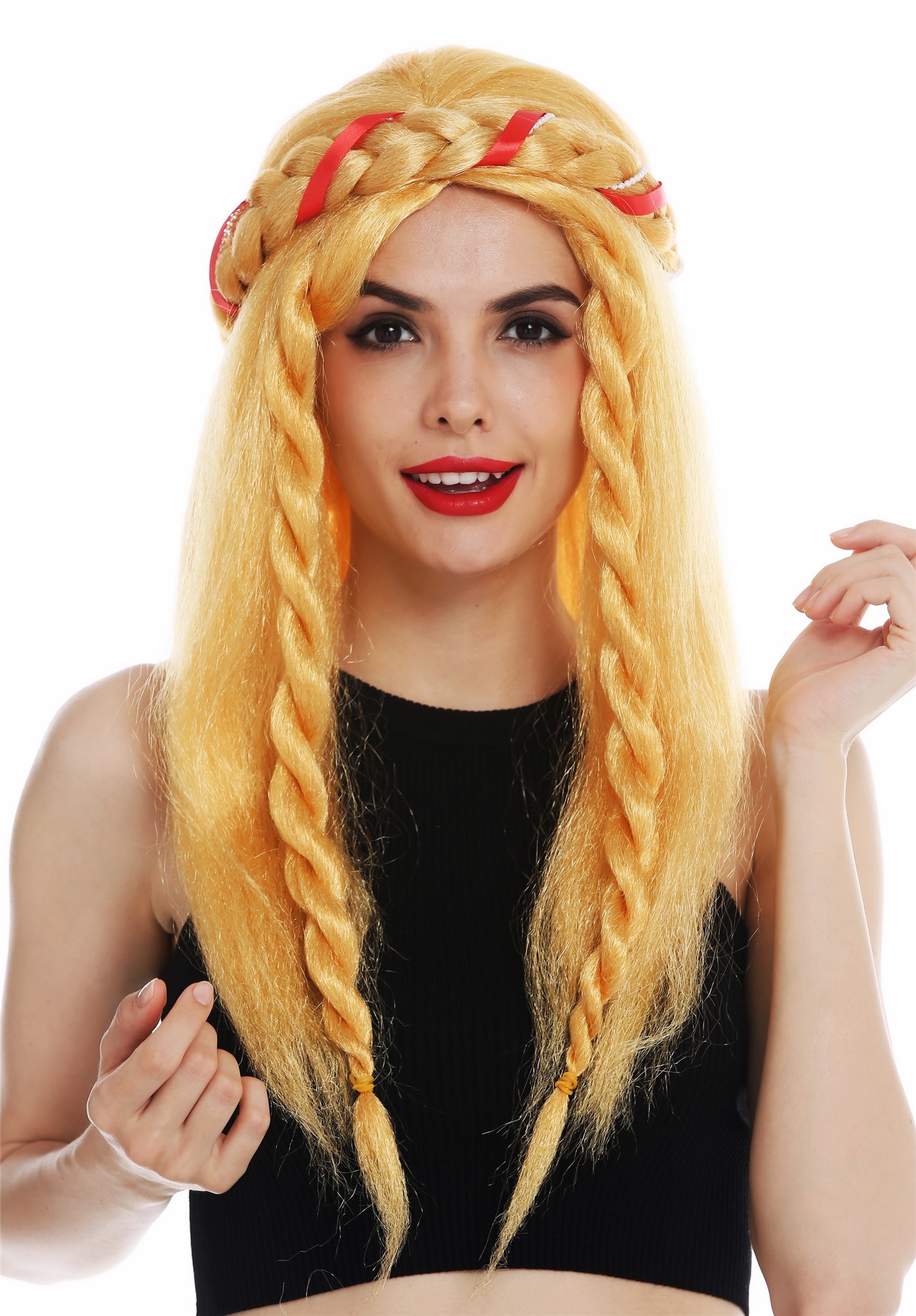 Wig women long blond plaited Alice band fantasy princess middle ages maid 69055A, view 2, WIG ME UP: Your Perücken Online Shop Party Wig, Ladies, Blonde, Braided, long