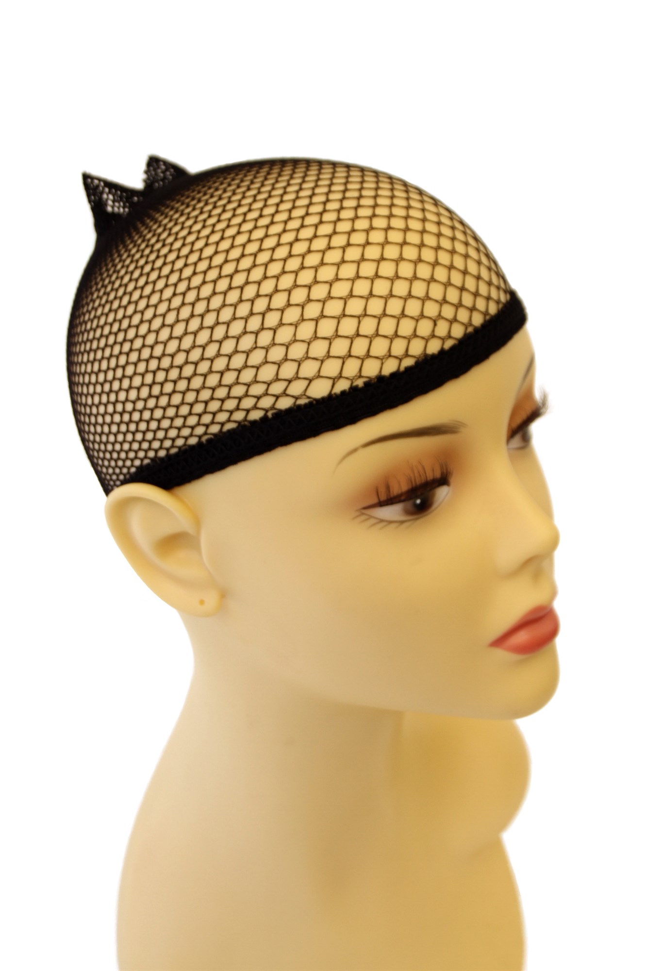 WIG ME UP elastic black dark hair net, wig cap HNS, front view, WIG ME UP: Your Perücken Online Shop Hairnets, Bun Cushions & More