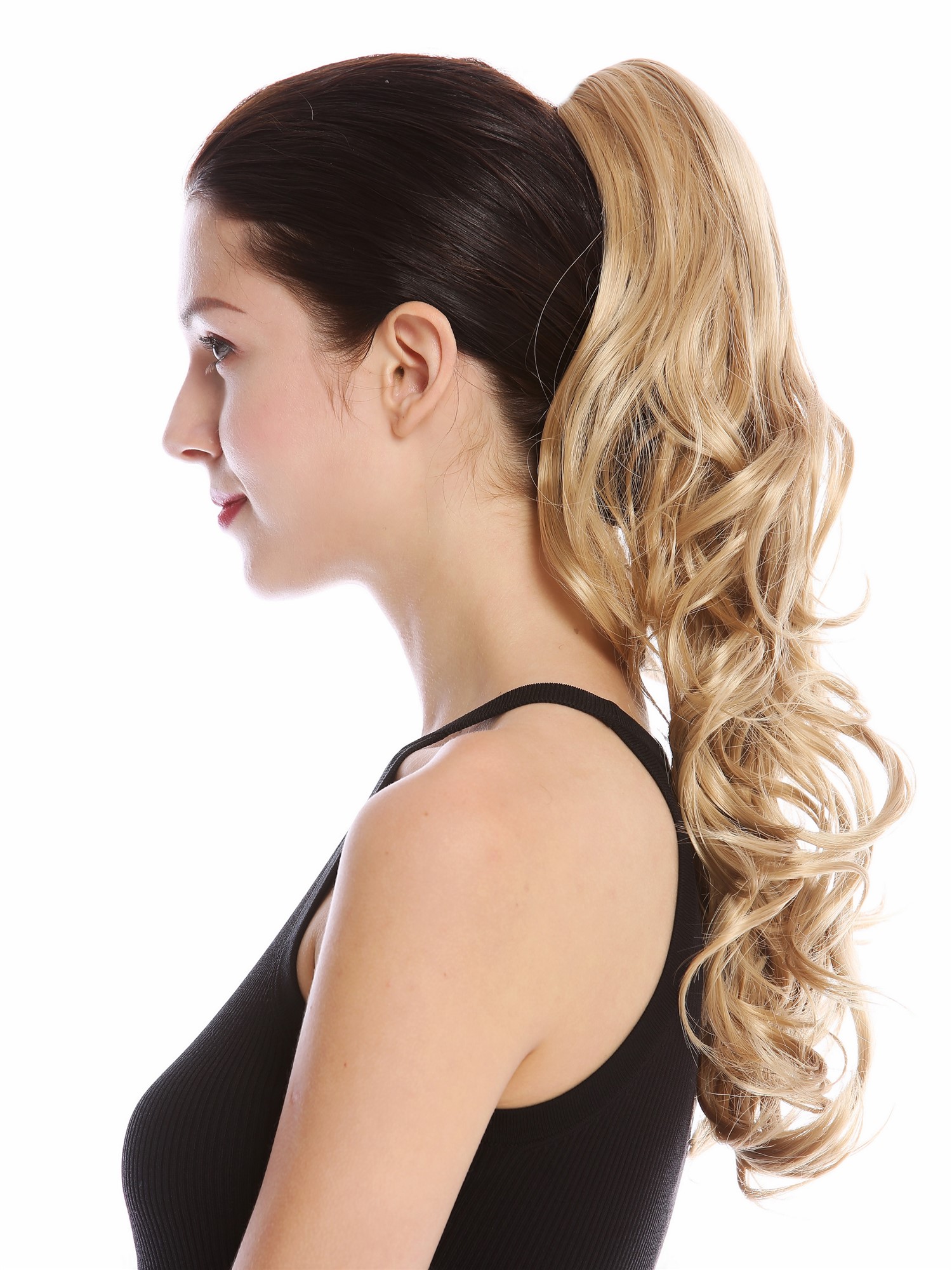 Ponytail Hairpiece Claw Grip Clamp long slightly curled gold blonde 17" SP-31, view 3, WIG ME UP: Your Perücken Online Shop Ponytails, golden blonde, curled, shoulder-length