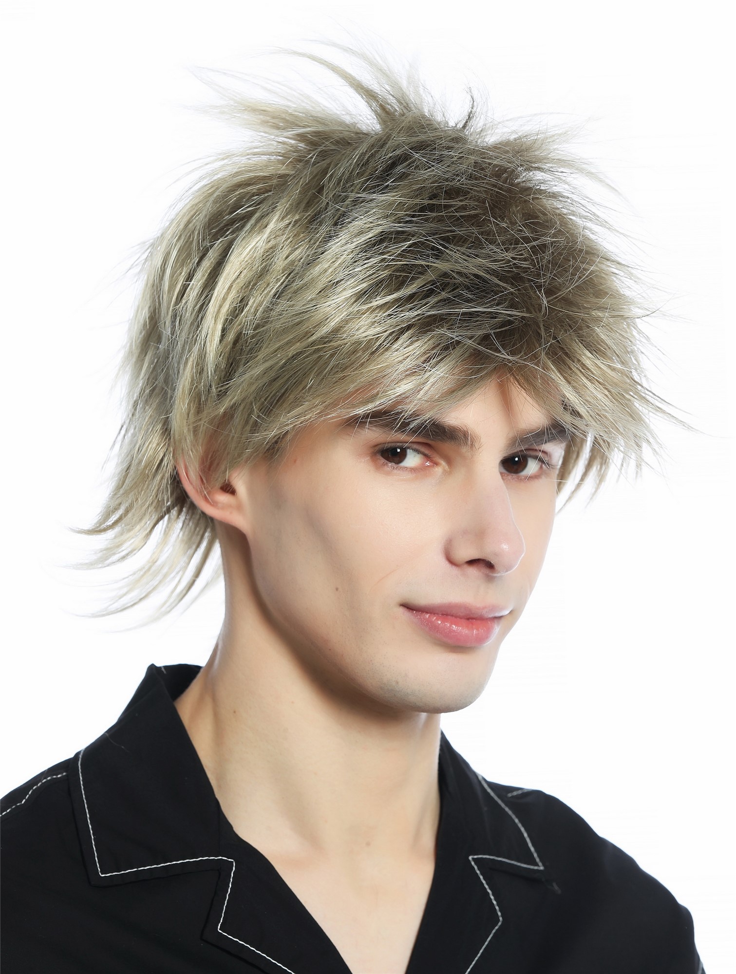 Wig Men Women Halloeen short wild unruly 80s retro style mixed blond M-261 , view 3, WIG ME UP: Your Perücken Online Shop Quality Wigs, Unisex, Blondmix, straight, short