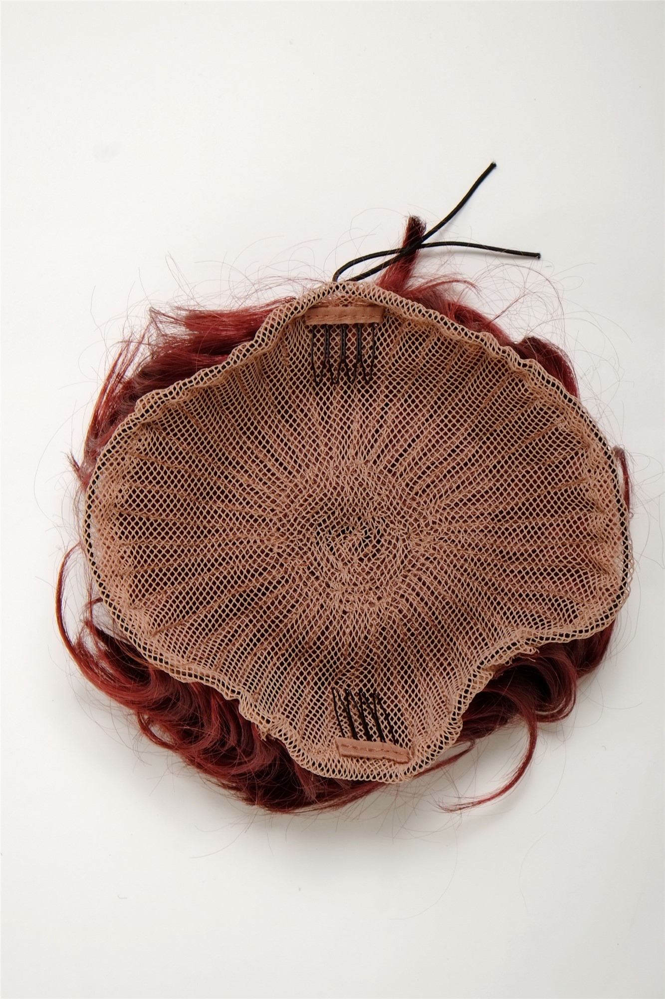 Haarteil Dutt Haarrose Buschig Granatrot Q840-39, Ansicht 2, WIG ME UP: Ihr Perücken Online Shop lockiger Dutt Haarteil Granatrot