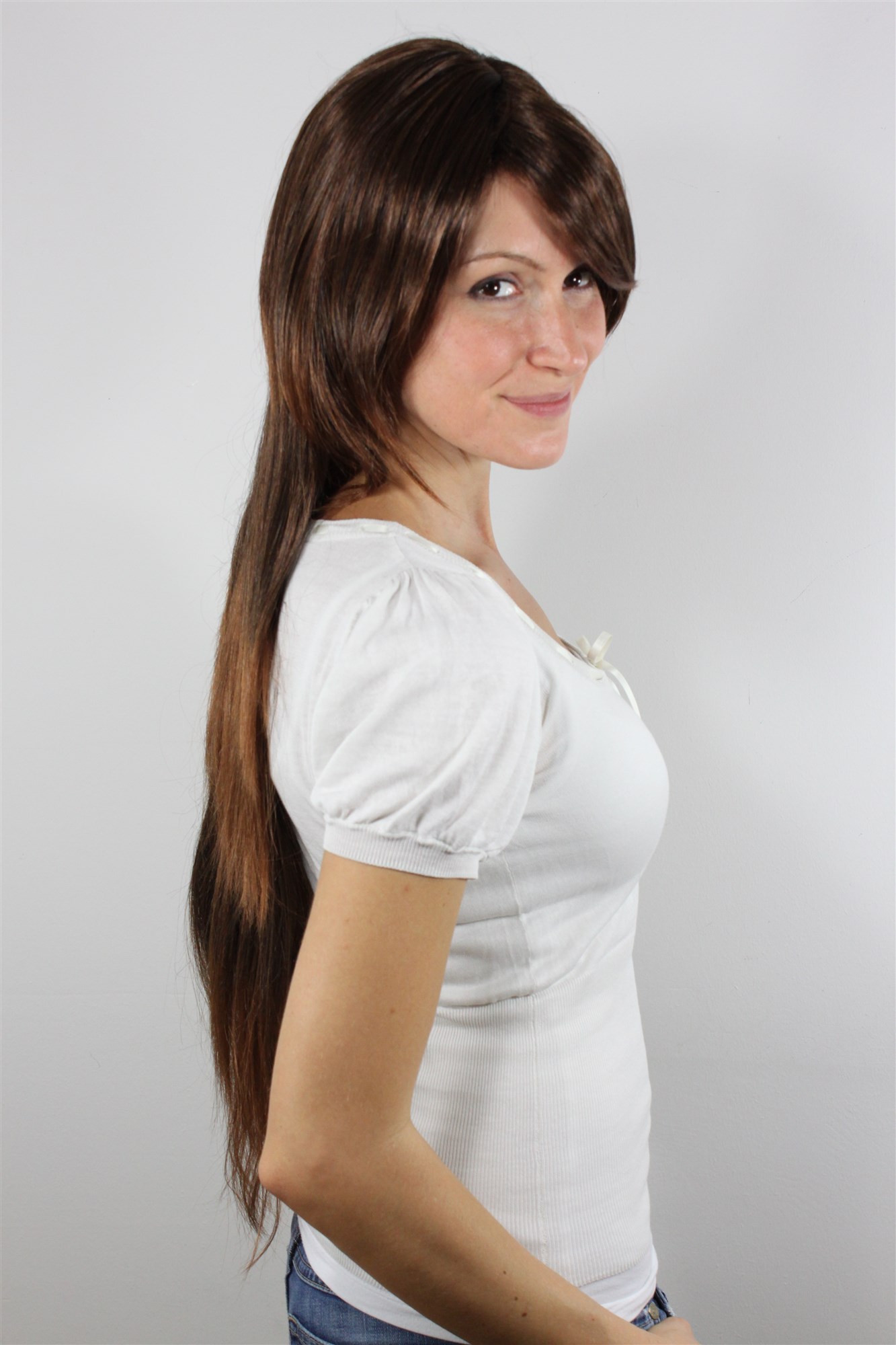 VERY LONG Lady Wig Fashion Wig layered cut straight mixed BROWN brunette (2T30) 70 cm Peluca Pruik, view 2, WIG ME UP: Your Perücken Online Shop Quality Wigs, Ladies, Brown, straight, long