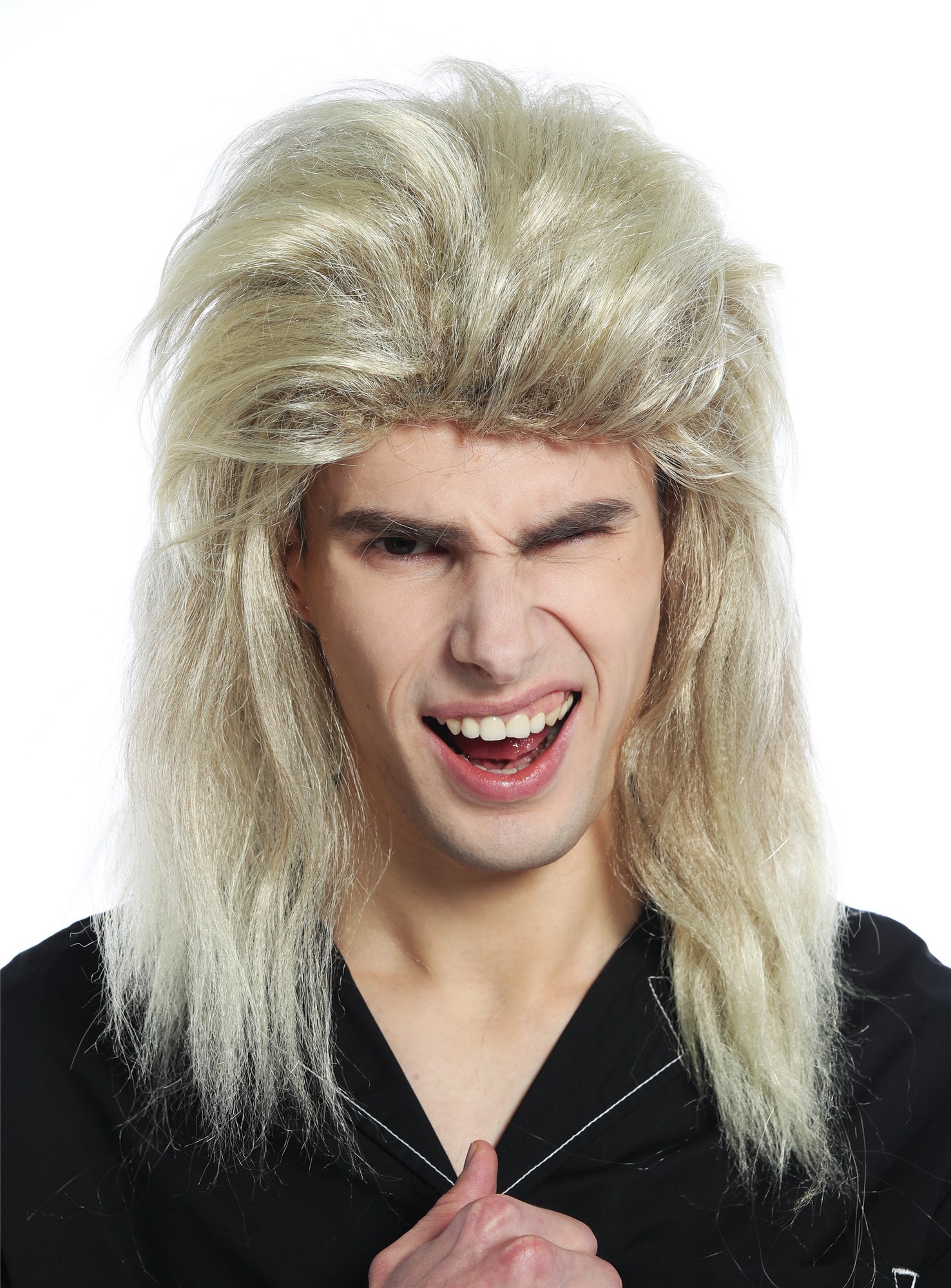 wellige Party Perücke Blondmix schulterlange Haare Unisex