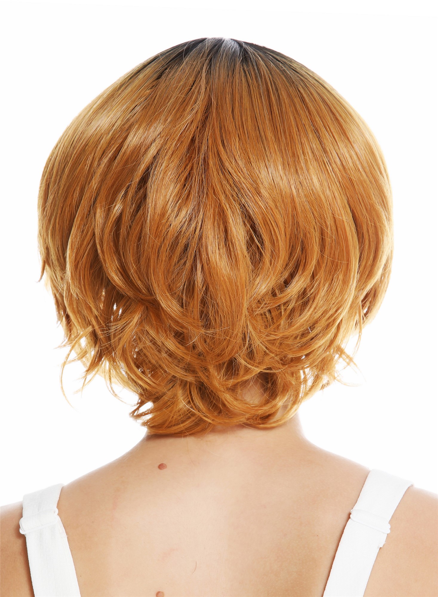 Lady wig cheeky short voluminous parting ombre mix black copper blonde RGF-6250A, view 4, WIG ME UP: Your Perücken Online Shop Quality Wigs, Ladies, blonde-black mix, straight, short